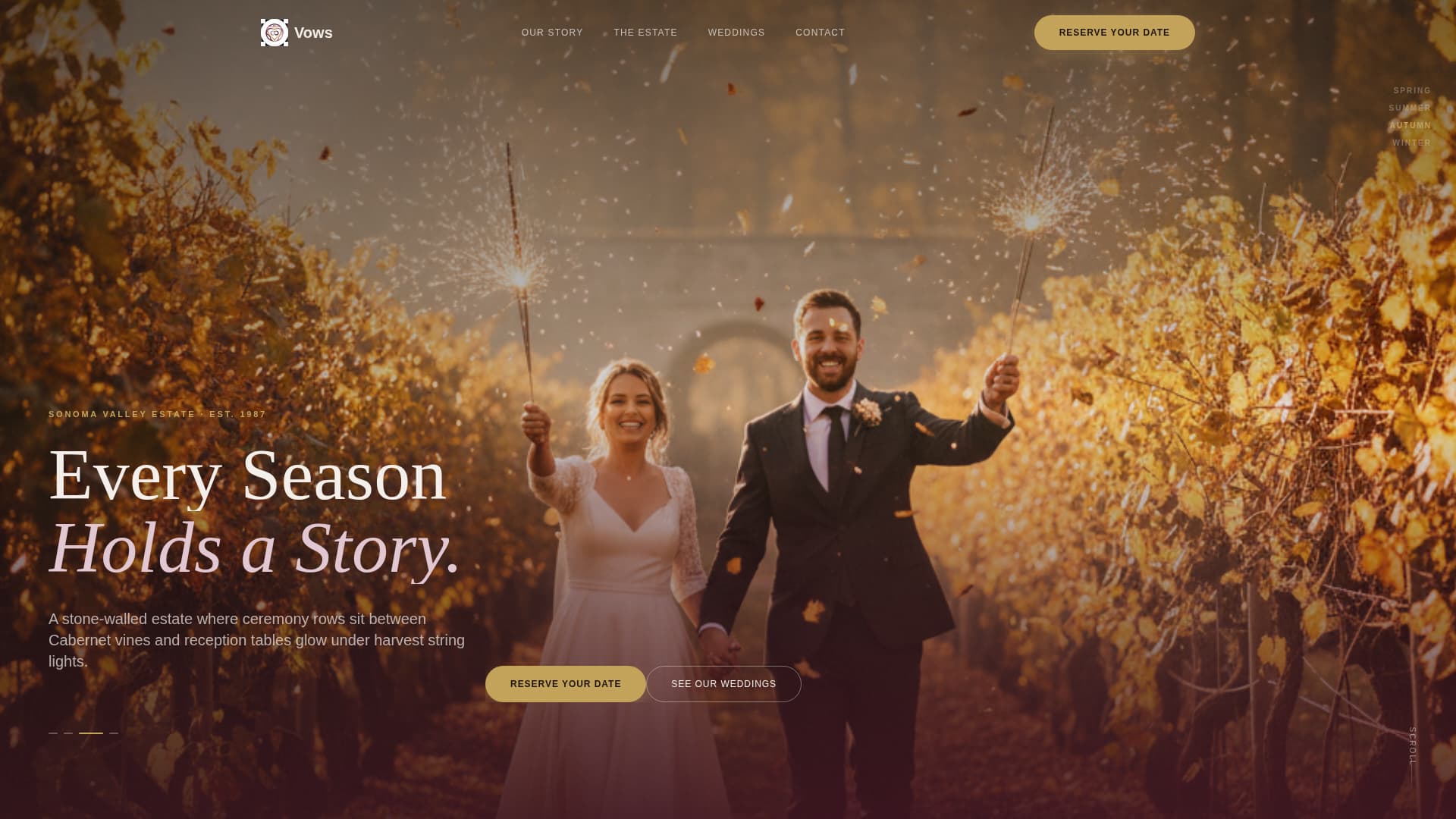Vows - Enchanting Vineyard Landing Page Template