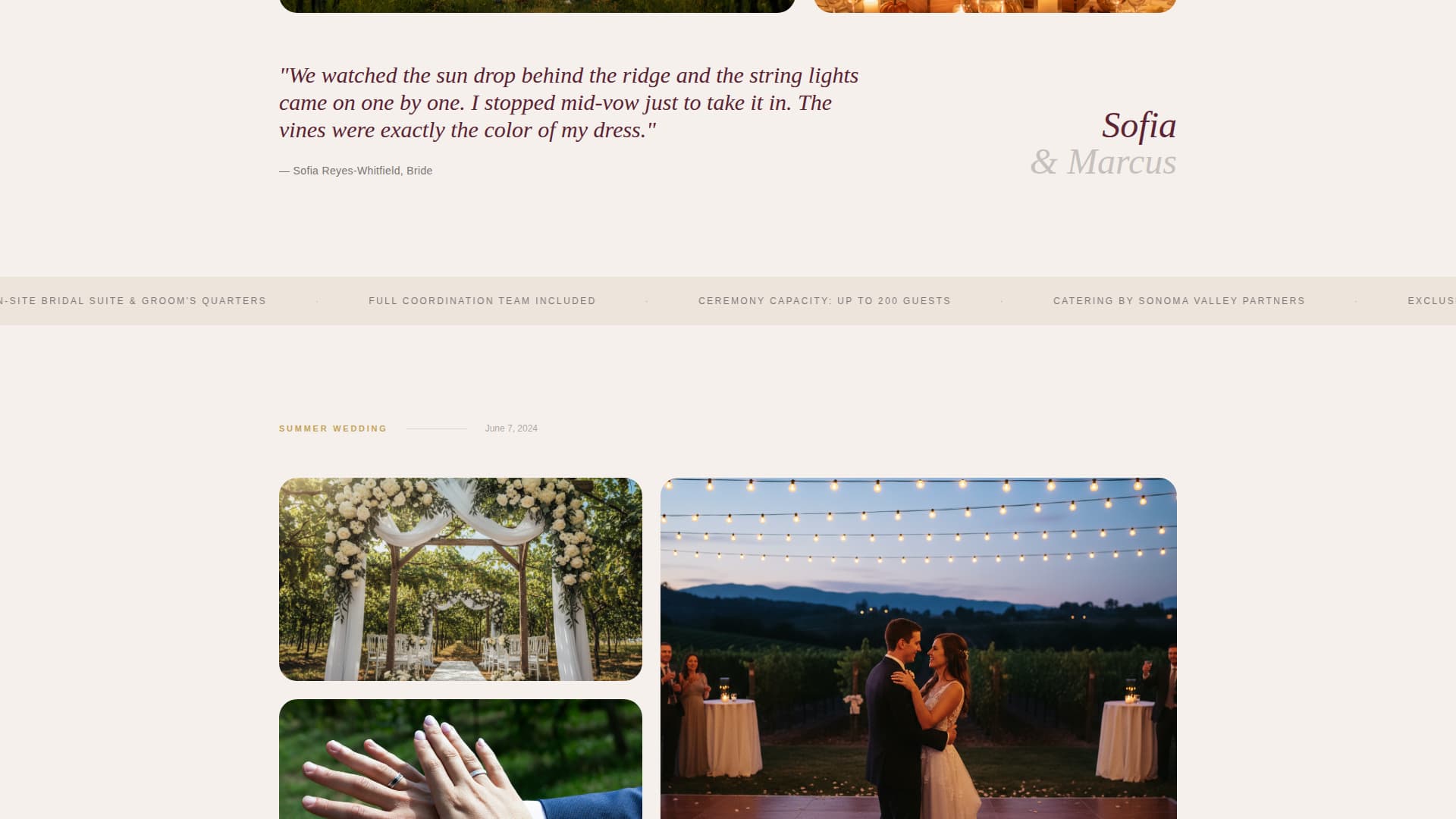 Vows - Enchanting Vineyard Landing Page Template