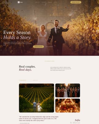 Vows - Enchanting Vineyard Landing Page Template