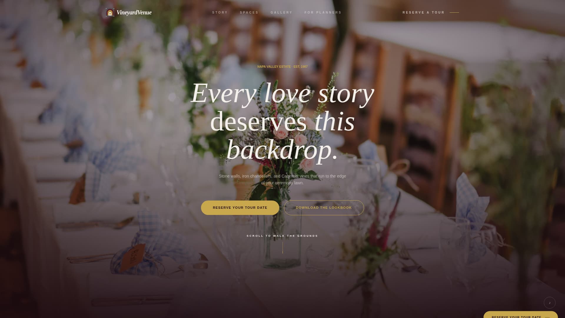 Vineyard - Luxe Wedding Landing Page Template