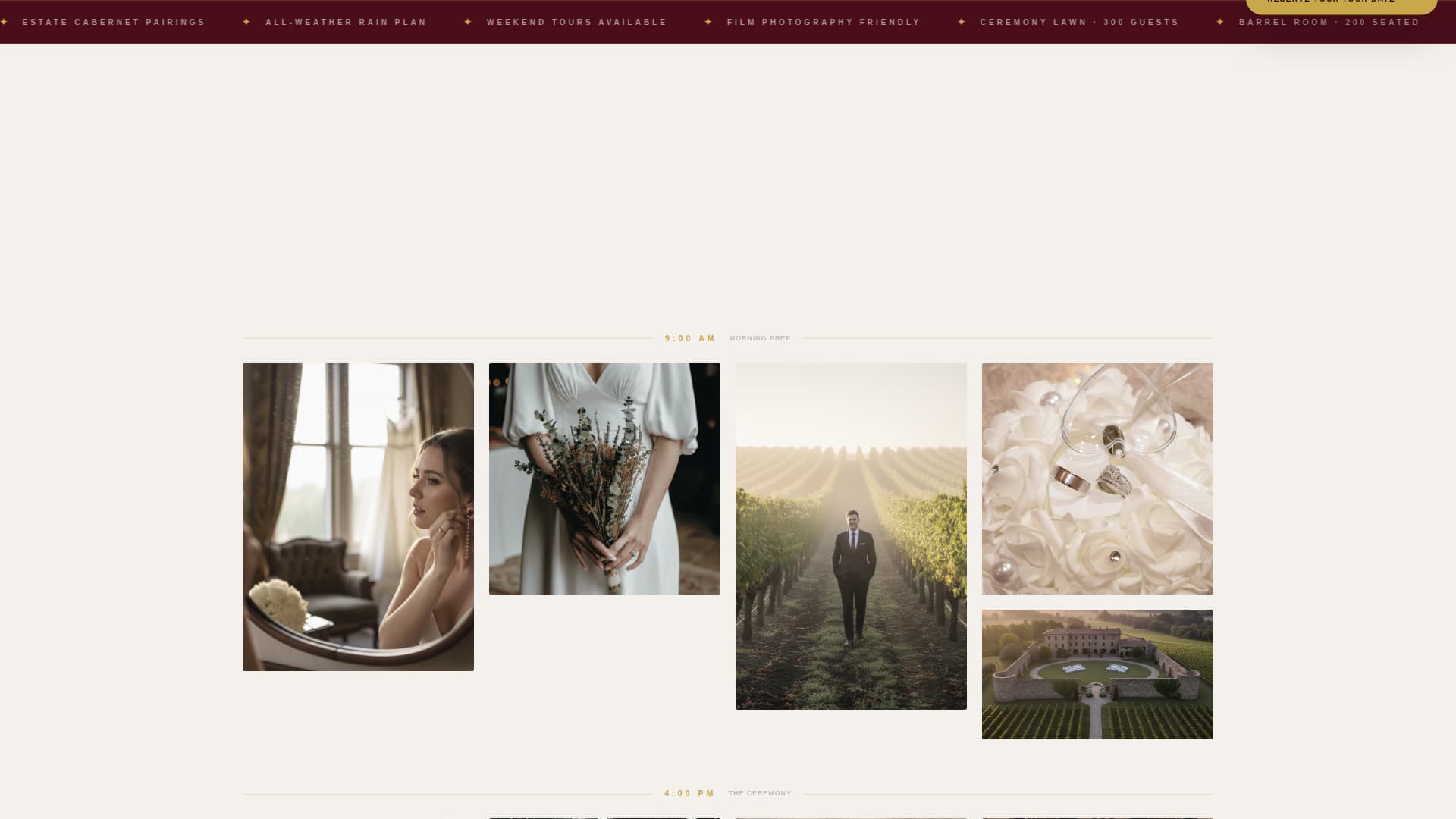 Vineyard - Luxe Wedding Landing Page Template