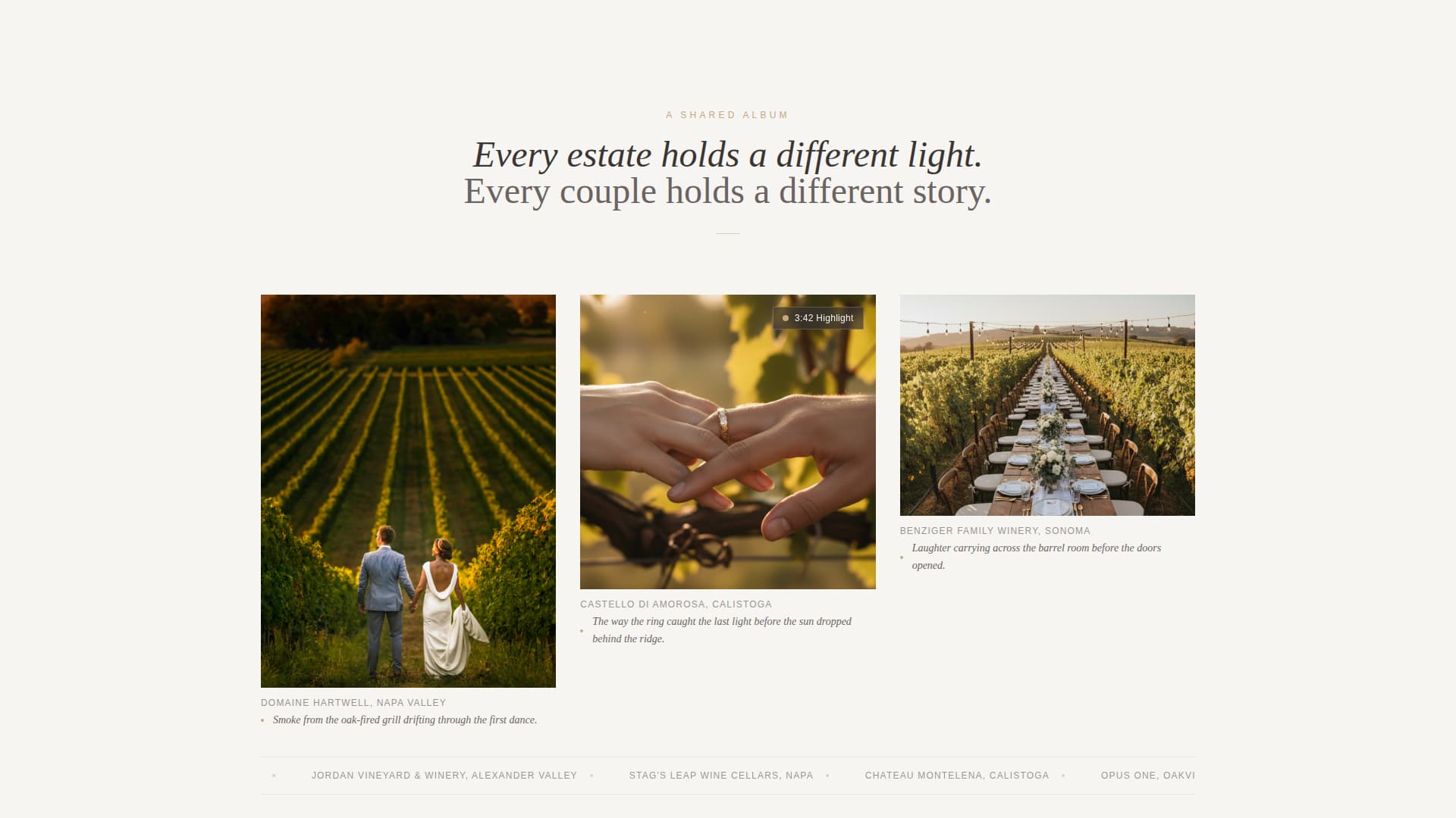 Vows - Cinematic Vineyard Landing Page Template