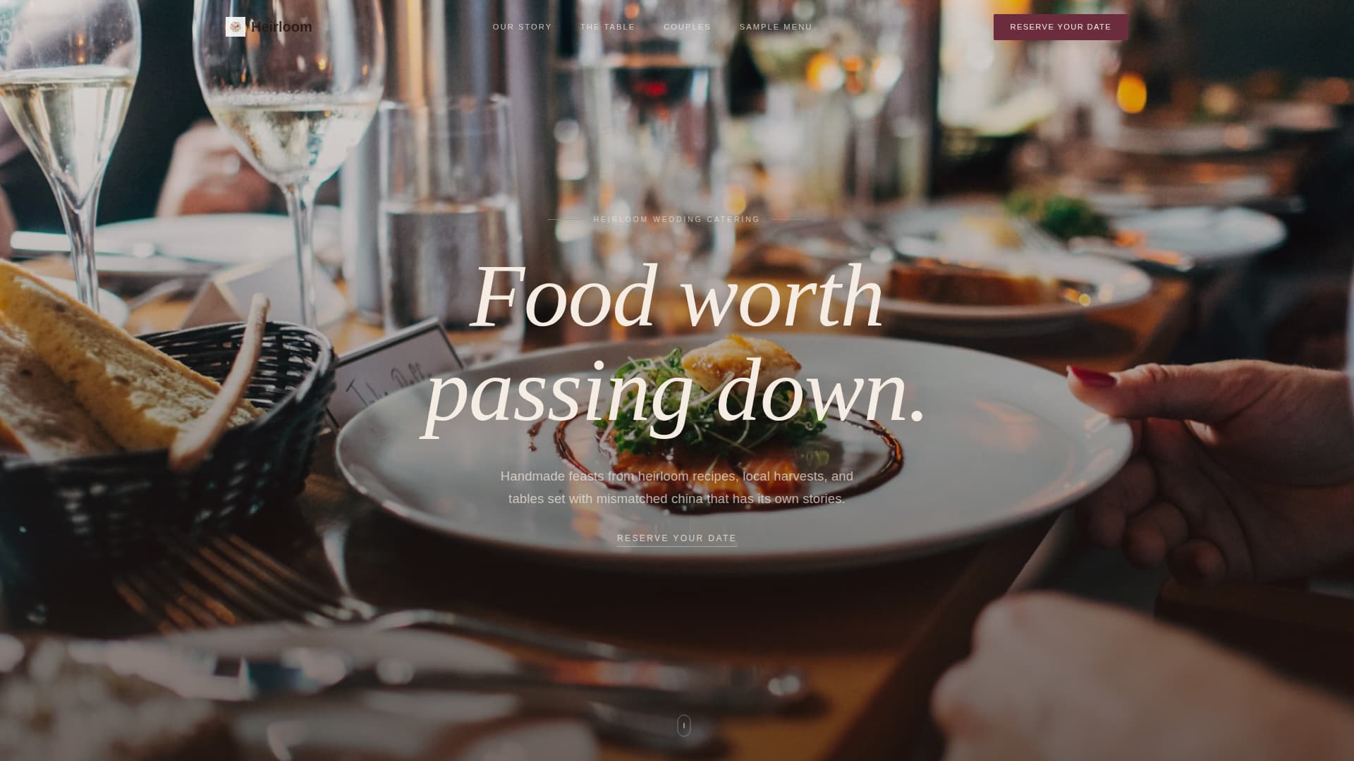 Heirloom - Timeless Weddingcaterer Landing Page Template