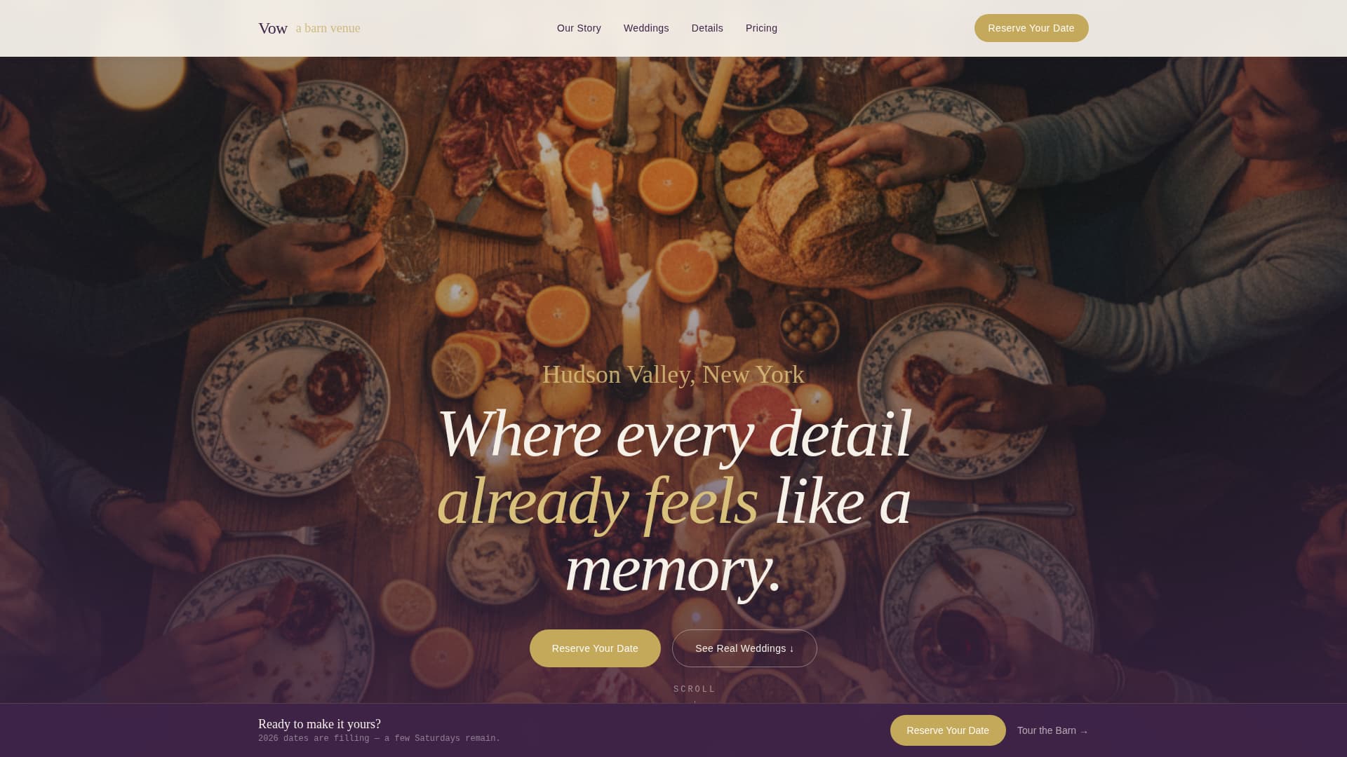 Union — Elegant Venue Landing Page Template