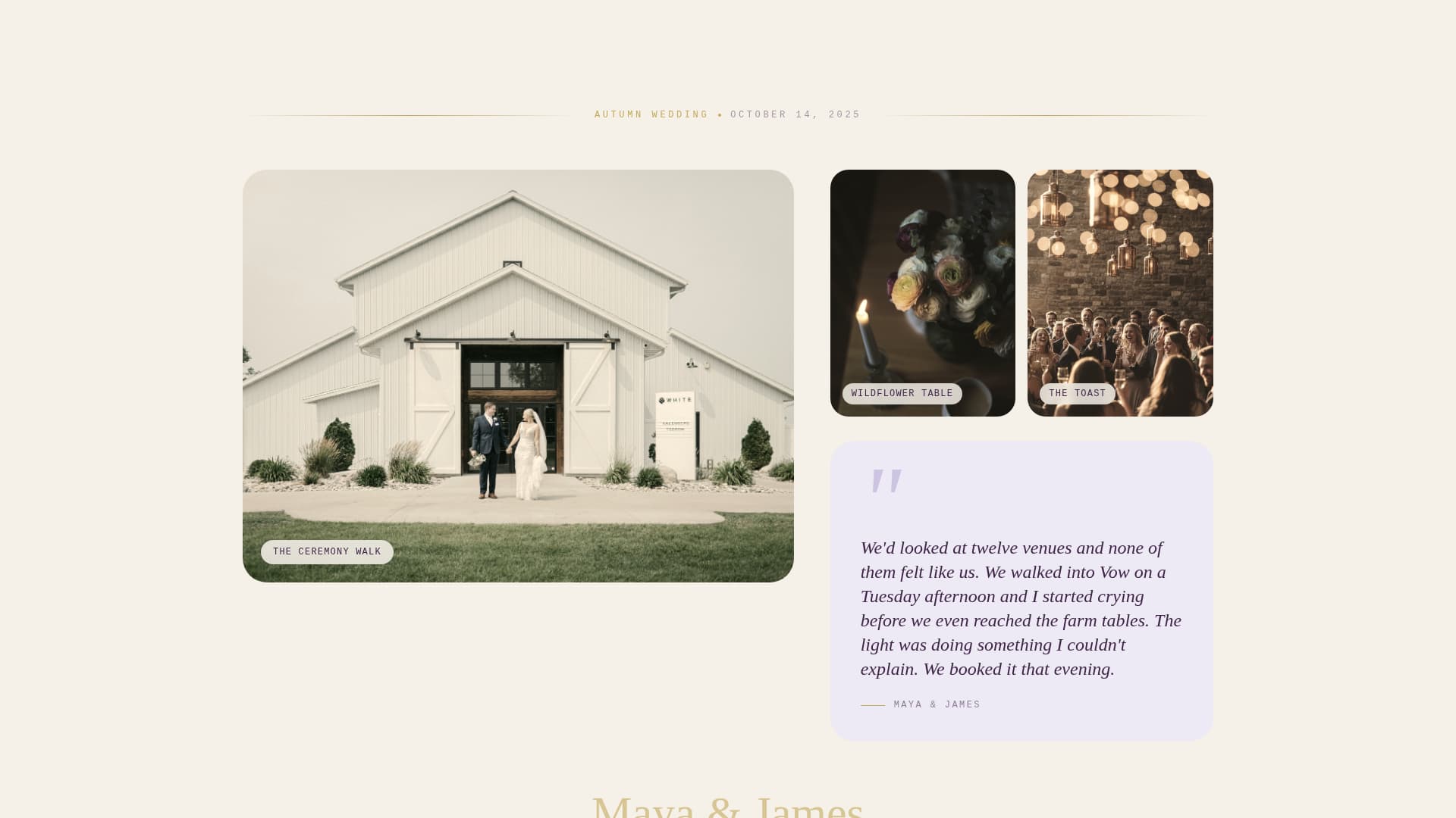 Union — Elegant Venue Landing Page Template