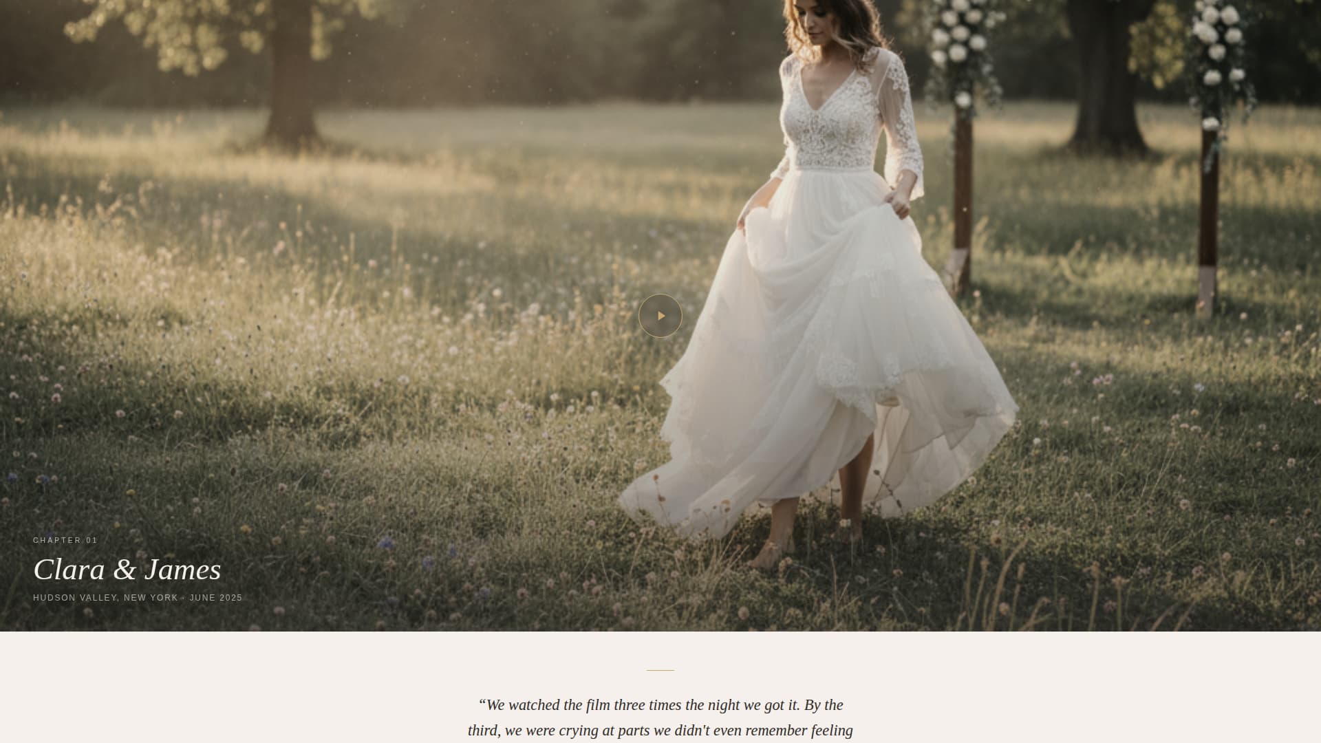 Frame — Videography Portfolio Landing Page Template