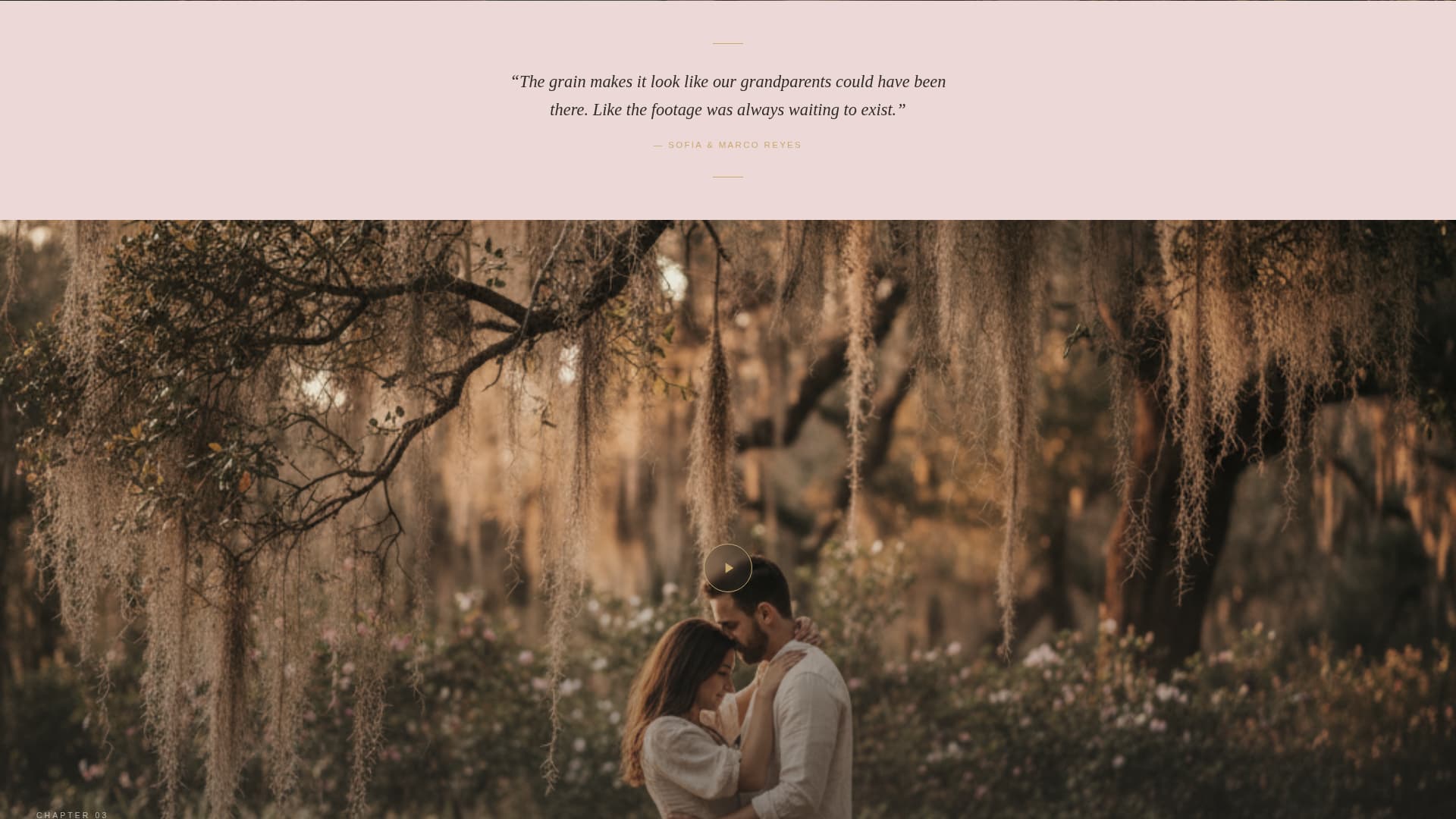 Frame — Videography Portfolio Landing Page Template