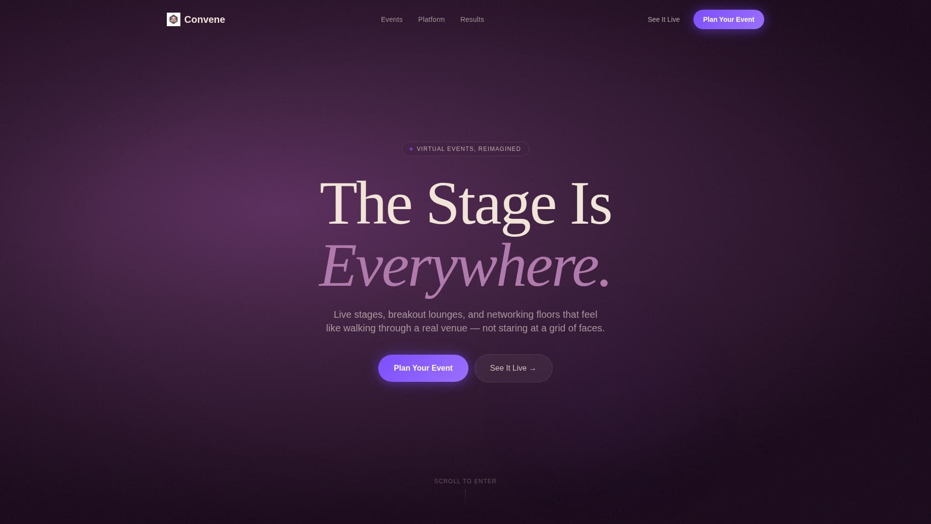 Convene - Immersive Virtual Event Landing Page Template
