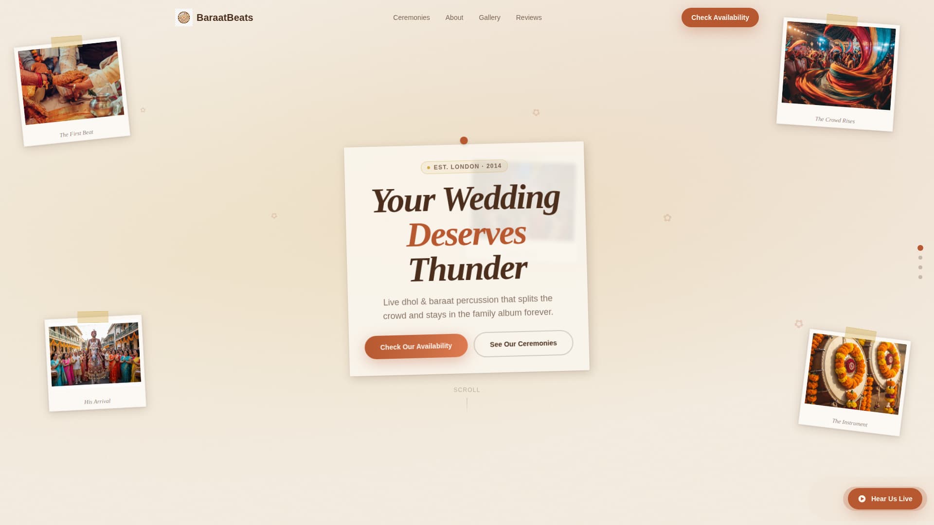 Baraat - Thunderous Dhol Landing Page Template