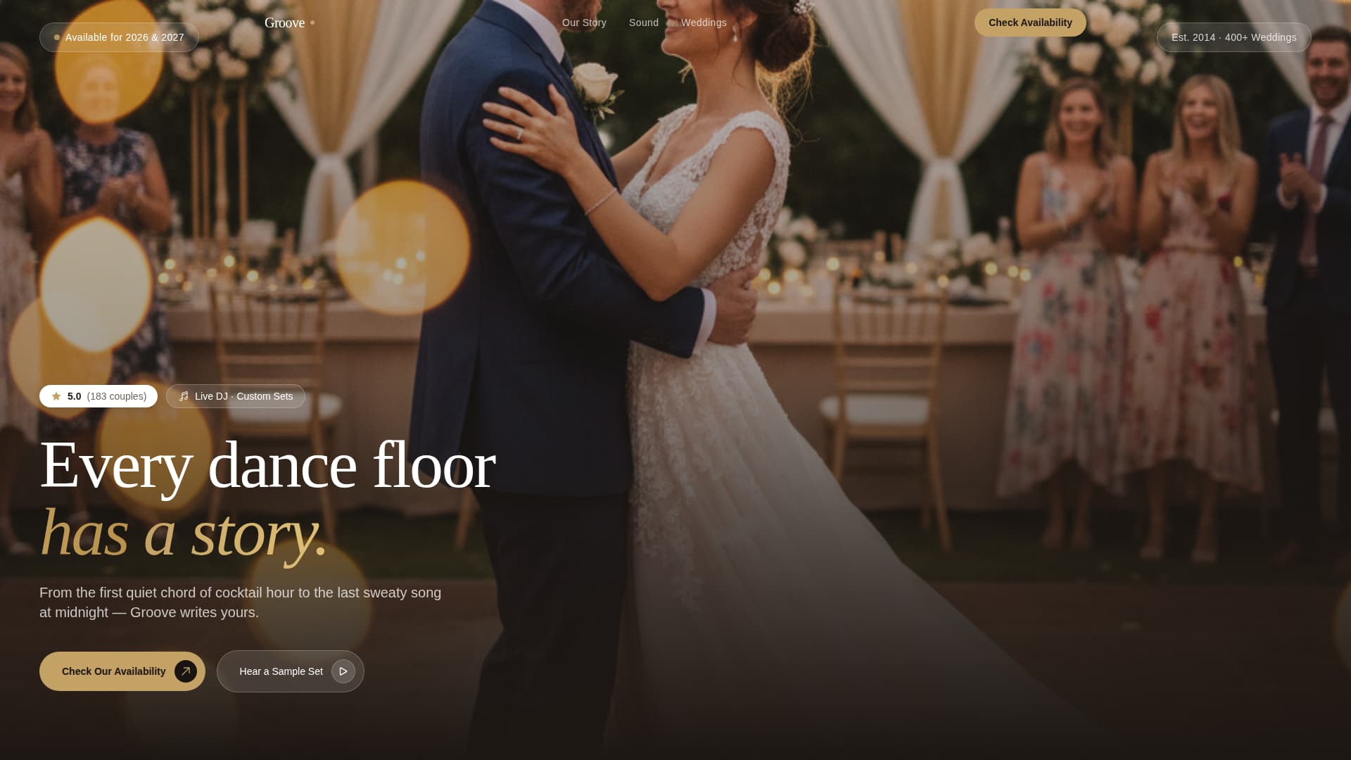 Groove - Luxe Wedding Landing Page Template