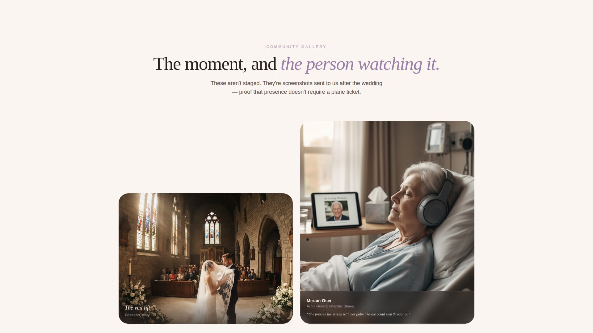 Witness - Heartfelt Streaming Landing Page Template