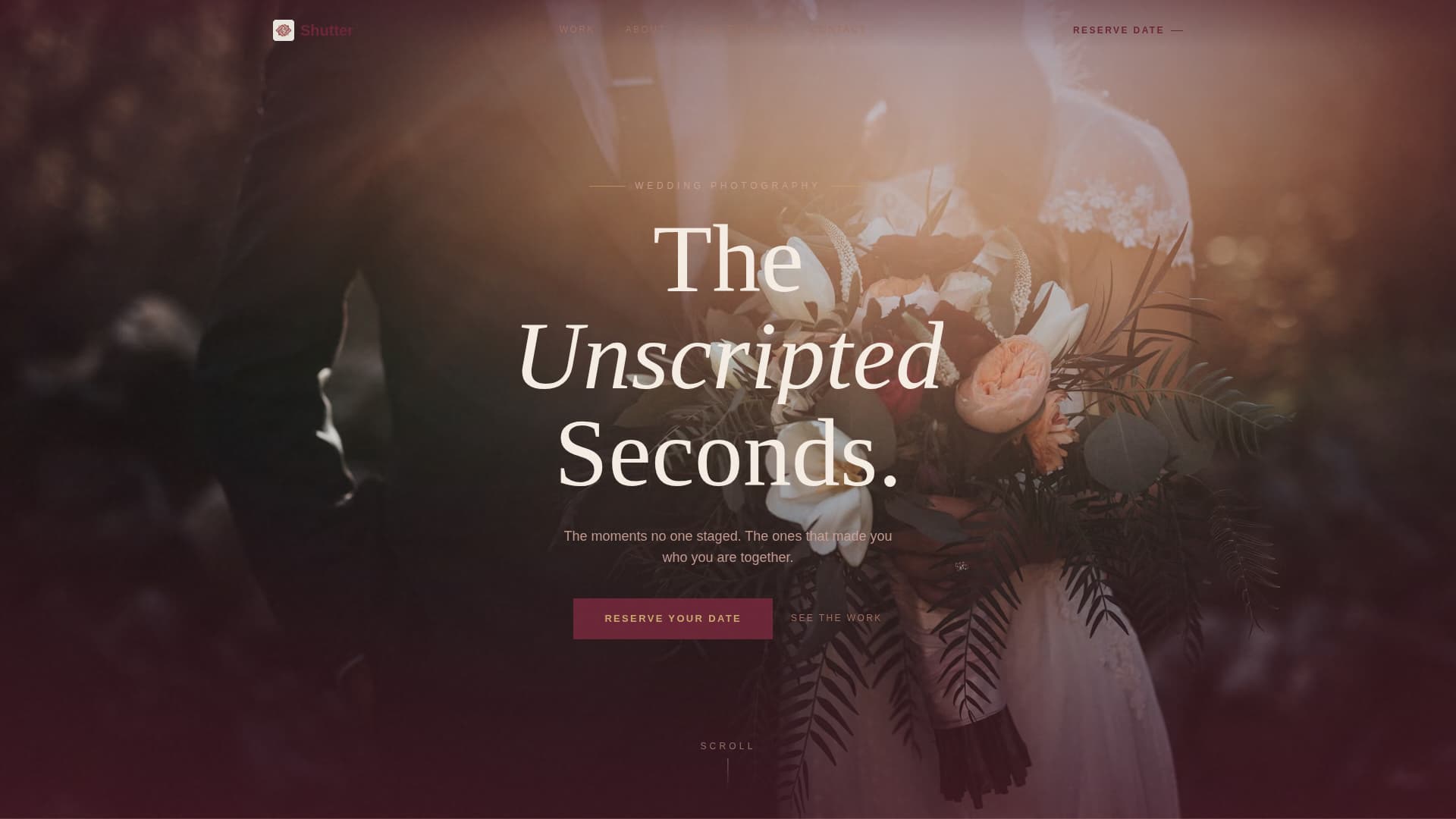 Lens — Wedding Photography Landing Page Template