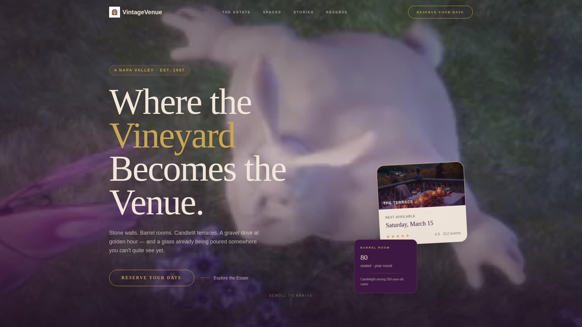 Vintage - Elegant Winery Landing Page Template