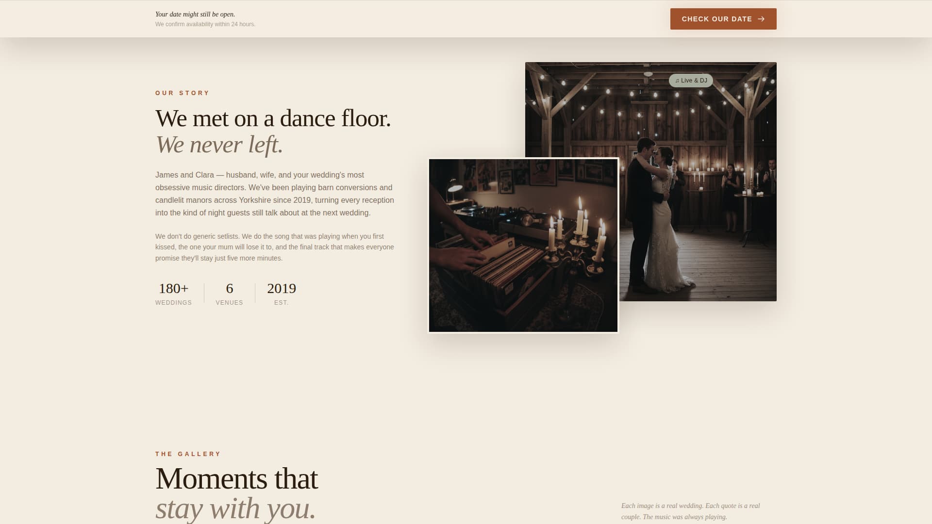Melody — Wedding Entertainment Landing Page Template