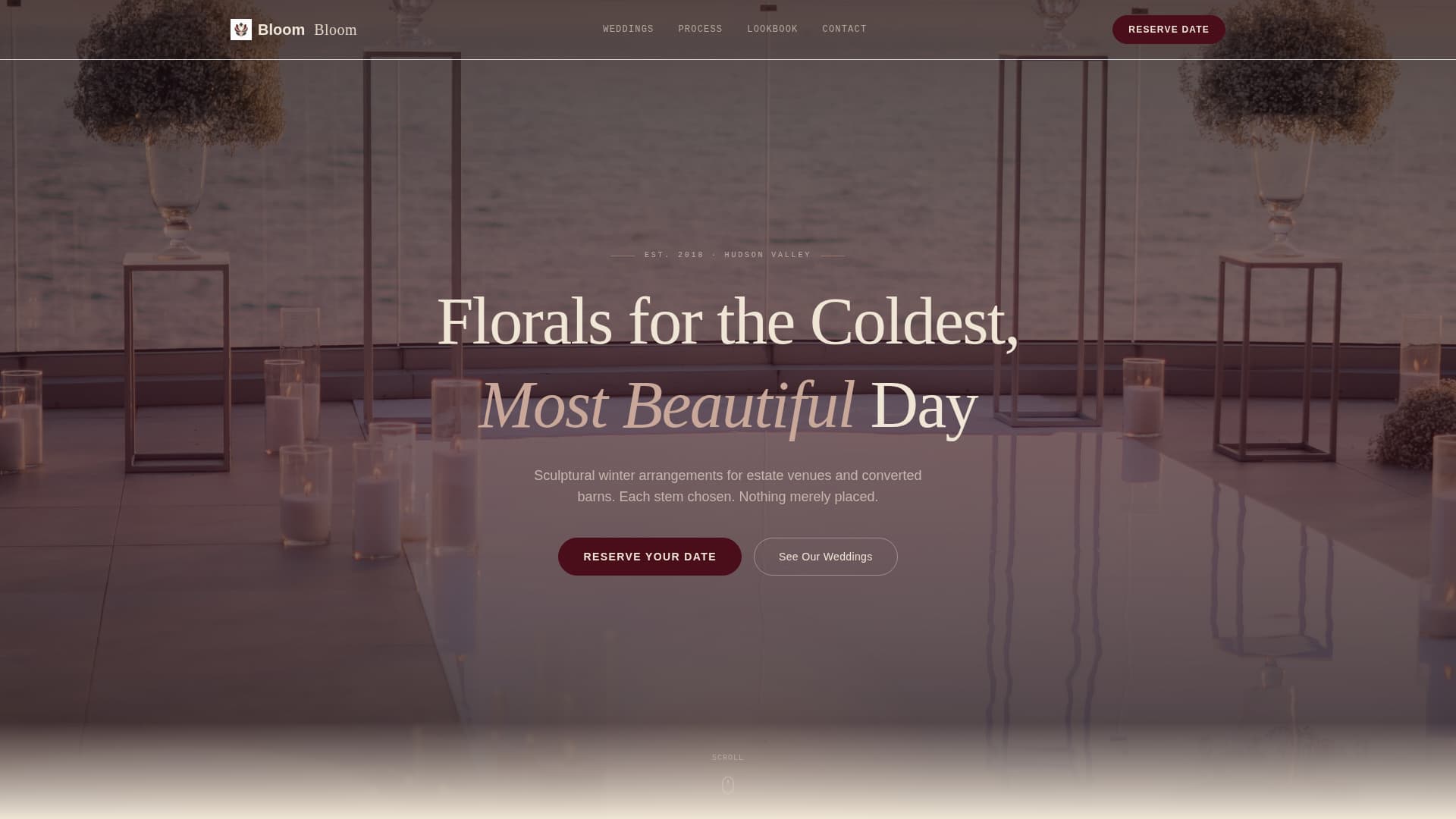 Bloom - Luxe Winterwedding Landing Page Template