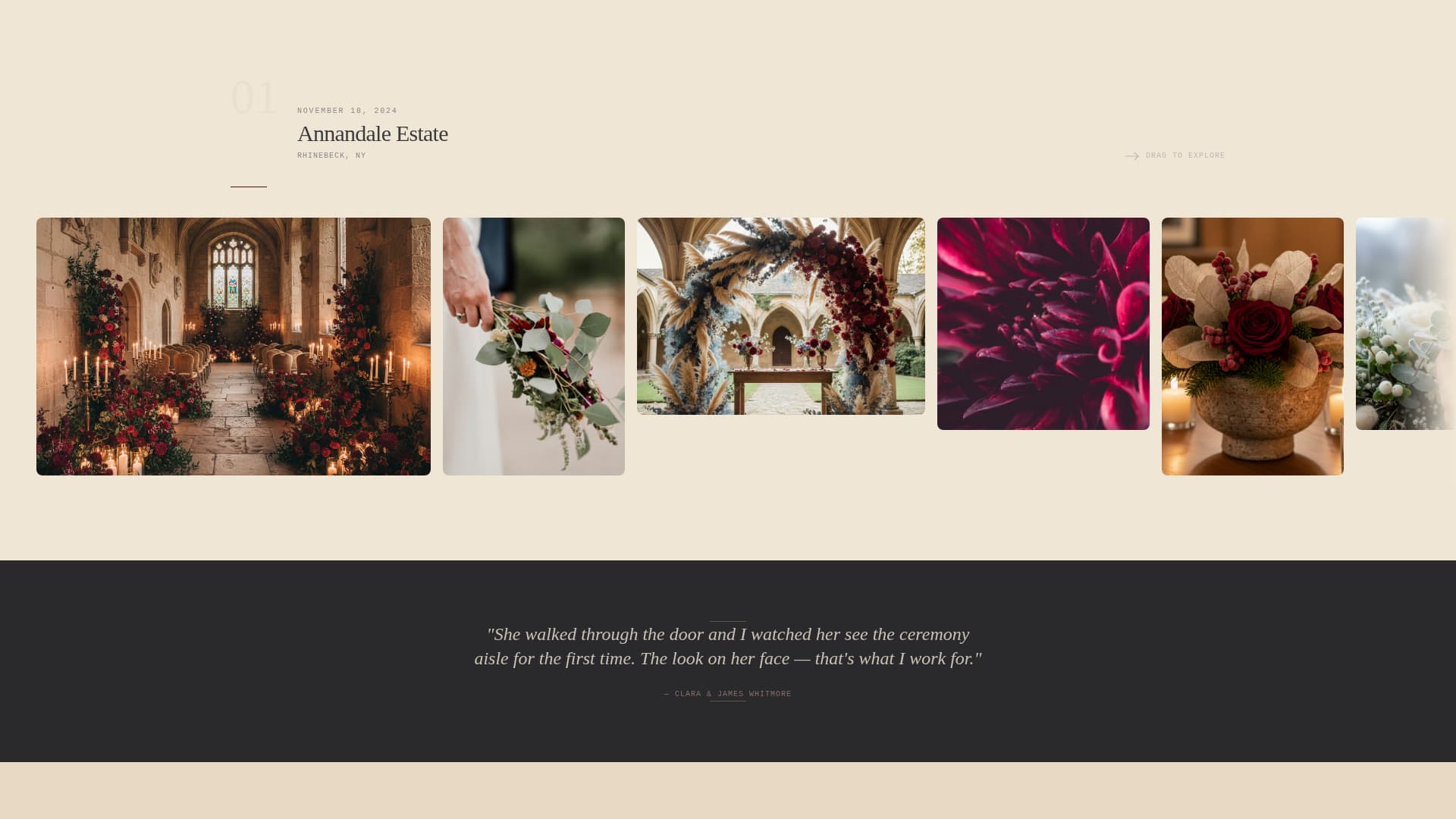 Bloom - Luxe Winterwedding Landing Page Template