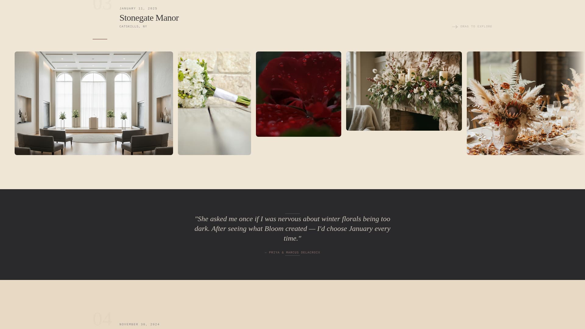 Bloom - Luxe Winterwedding Landing Page Template