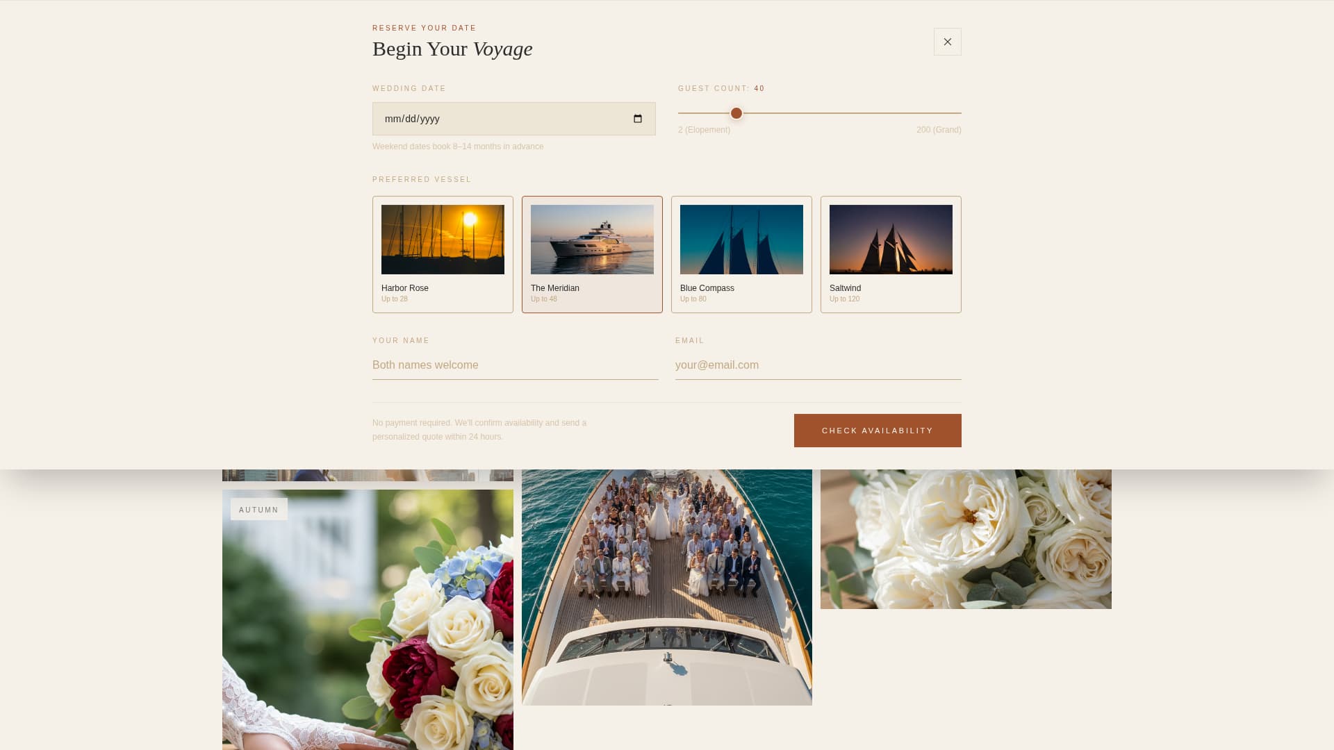 Berth - Luxe Yachtwedding Landing Page Template