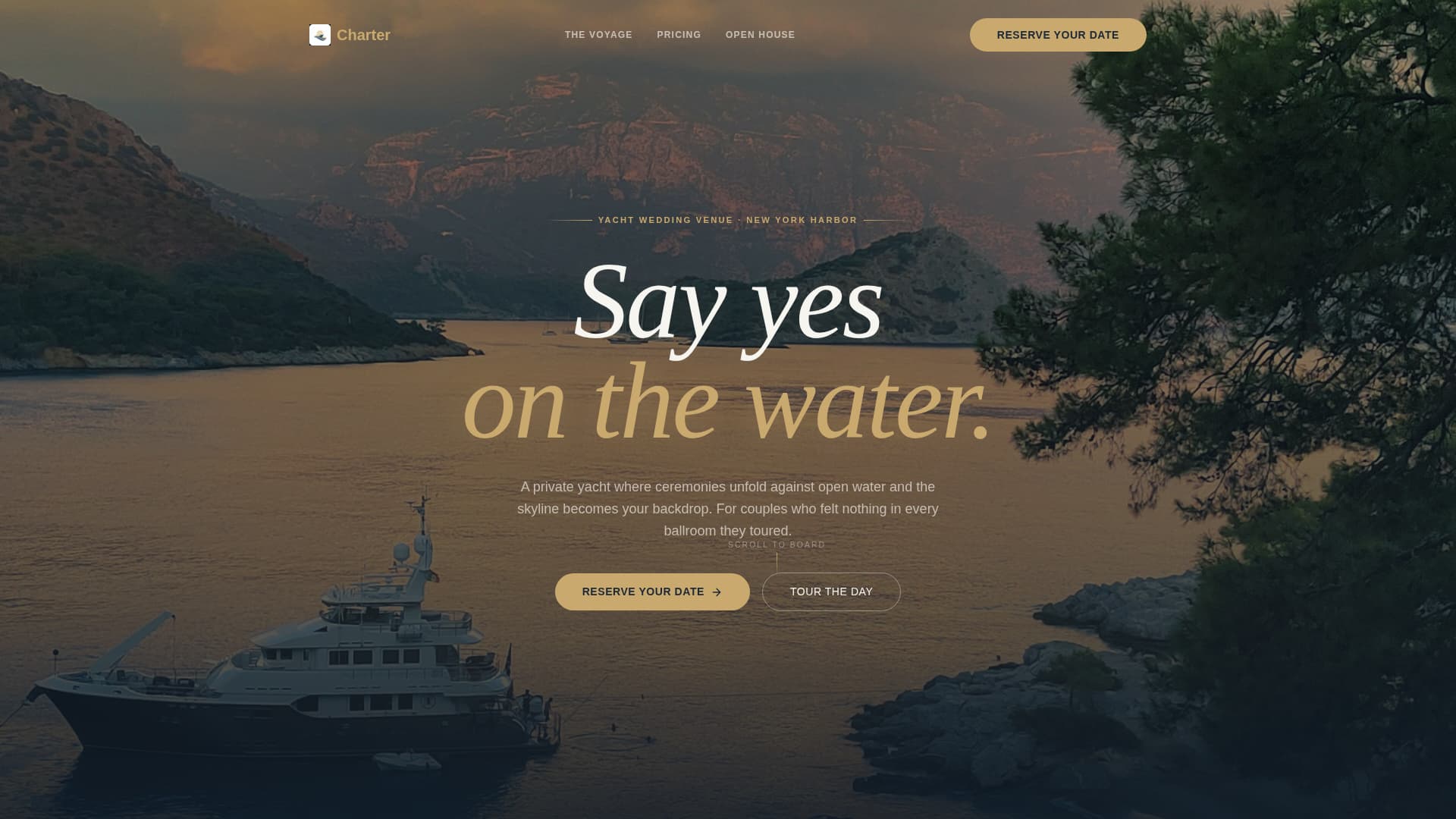 Charter - Breathtaking Yachtwedding Landing Page Template