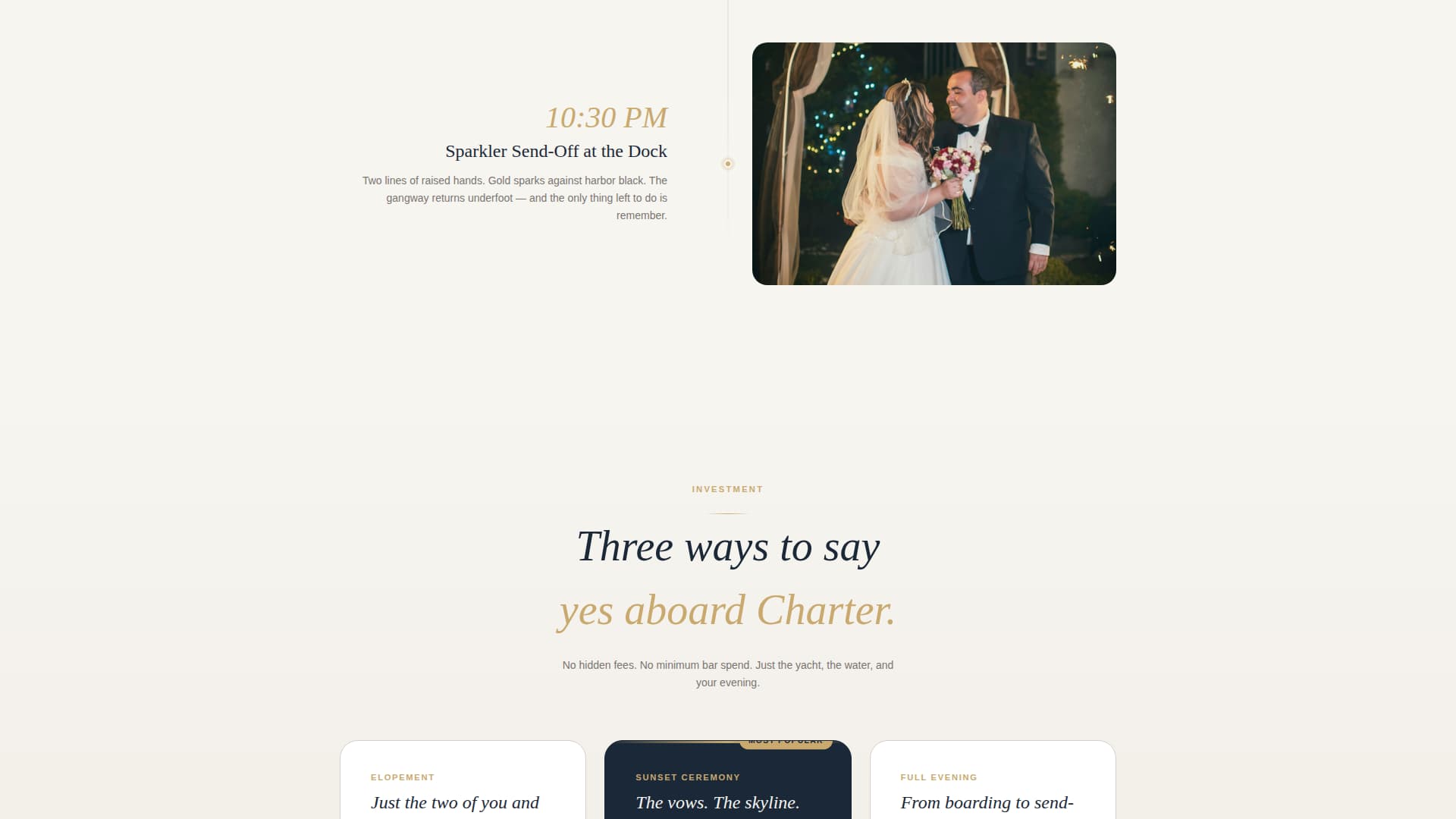 Charter - Breathtaking Yachtwedding Landing Page Template