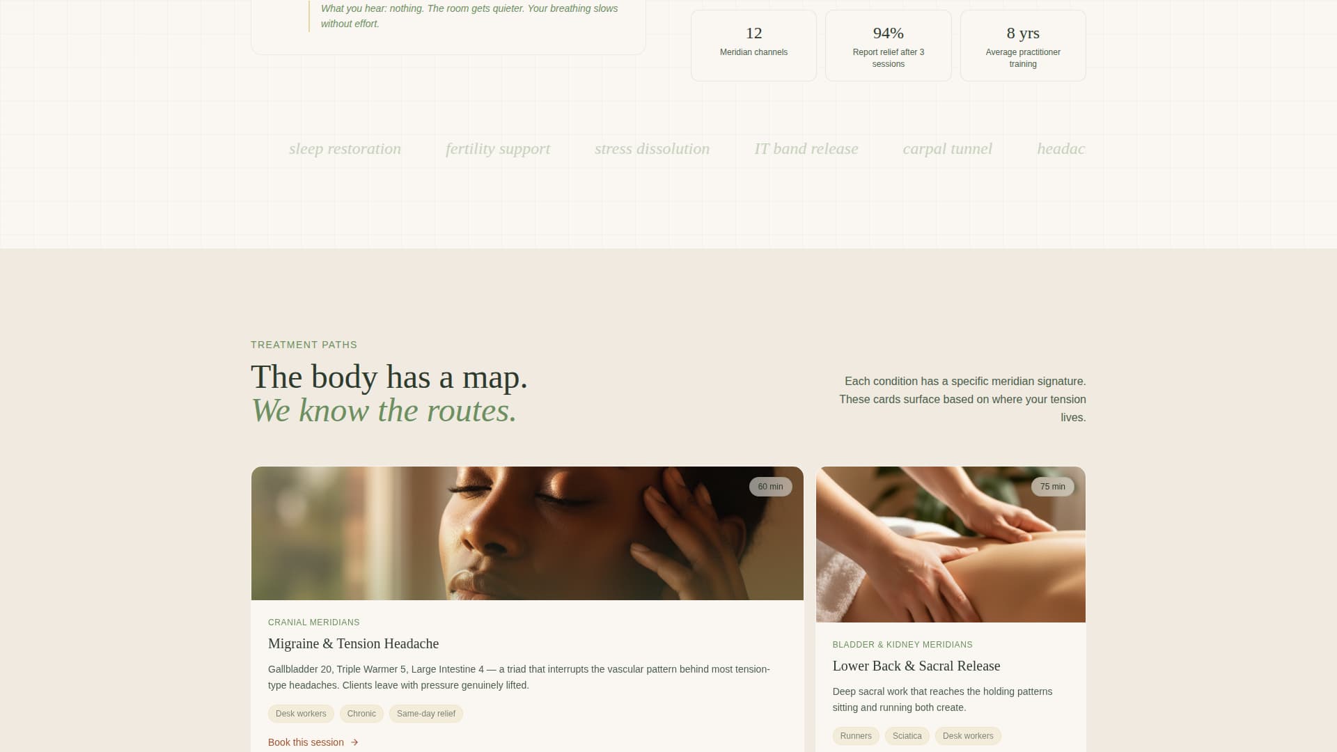Meridian - Healing Acupressure Landing Page Template