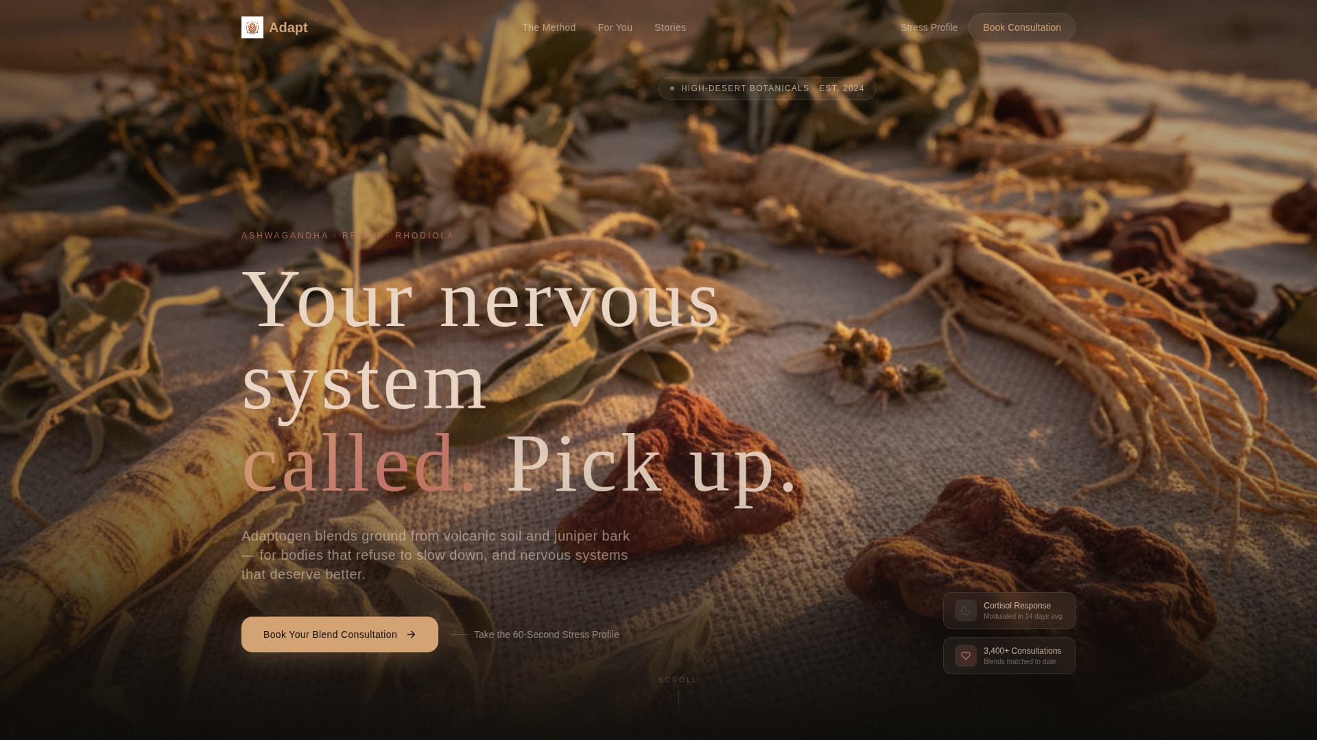 Adapt - Powerful Adaptogen Landing Page Template