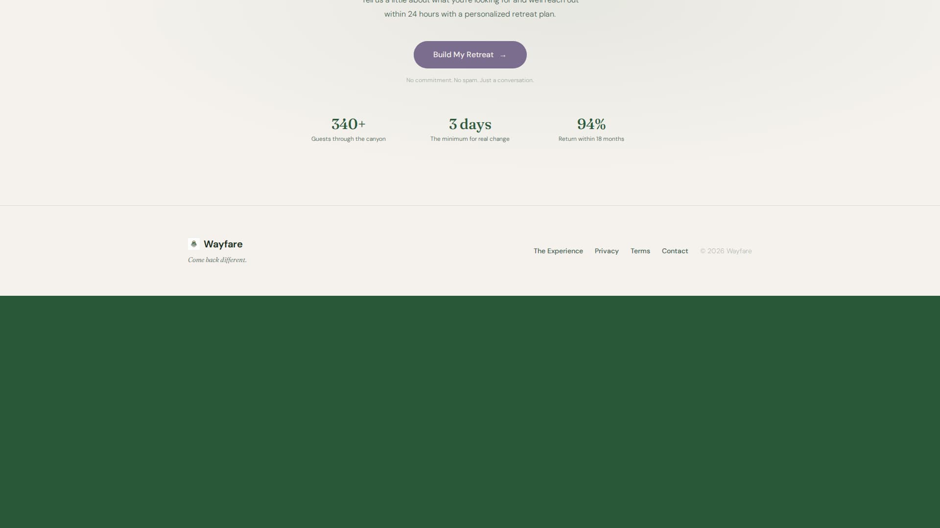 Wayfare - Transformative Adventurewellness Landing Page Template