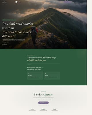 Wayfare - Transformative Adventurewellness Landing Page Template
