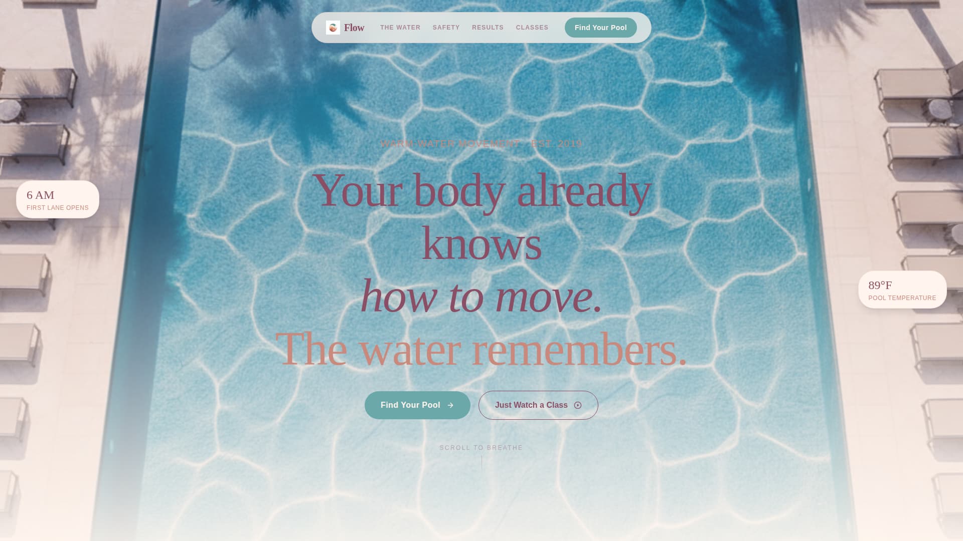Flow - Healing Aquatic Landing Page Template