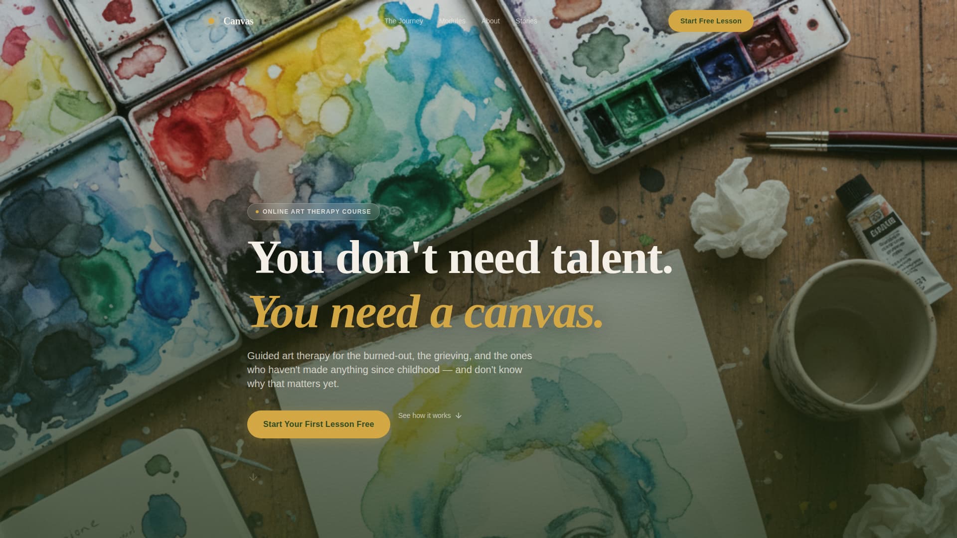 Canvas - Transformative Arttherapy Landing Page Template