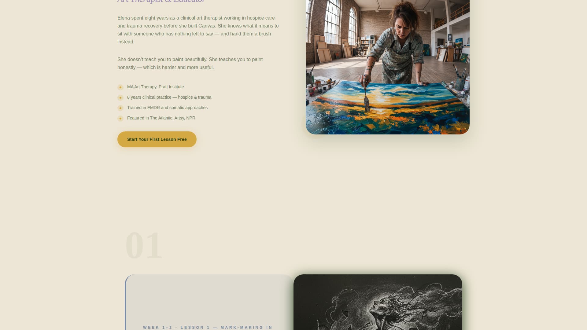 Canvas - Transformative Arttherapy Landing Page Template