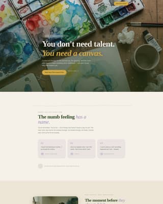 Canvas - Transformative Arttherapy Landing Page Template