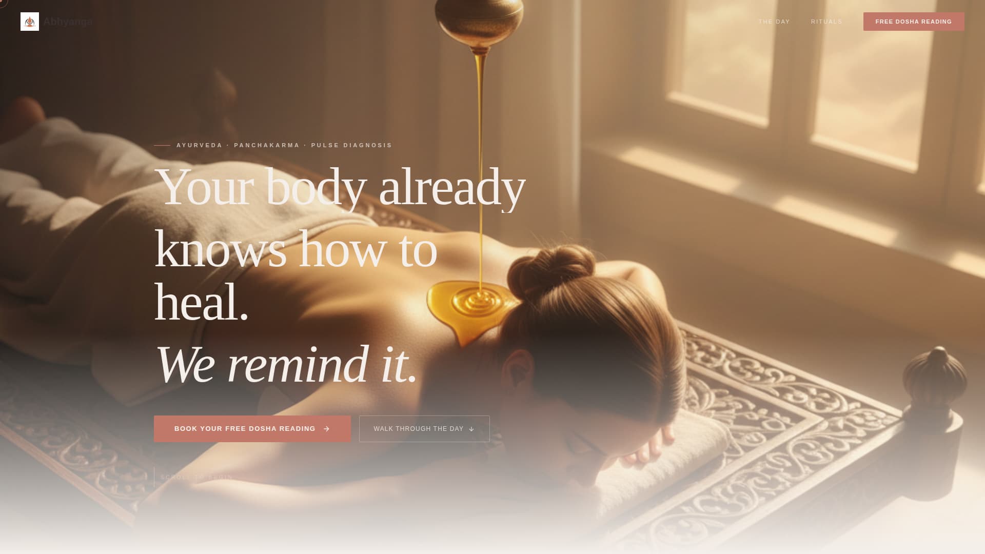Abhyanga - Serene Ayurvedic Landing Page Template
