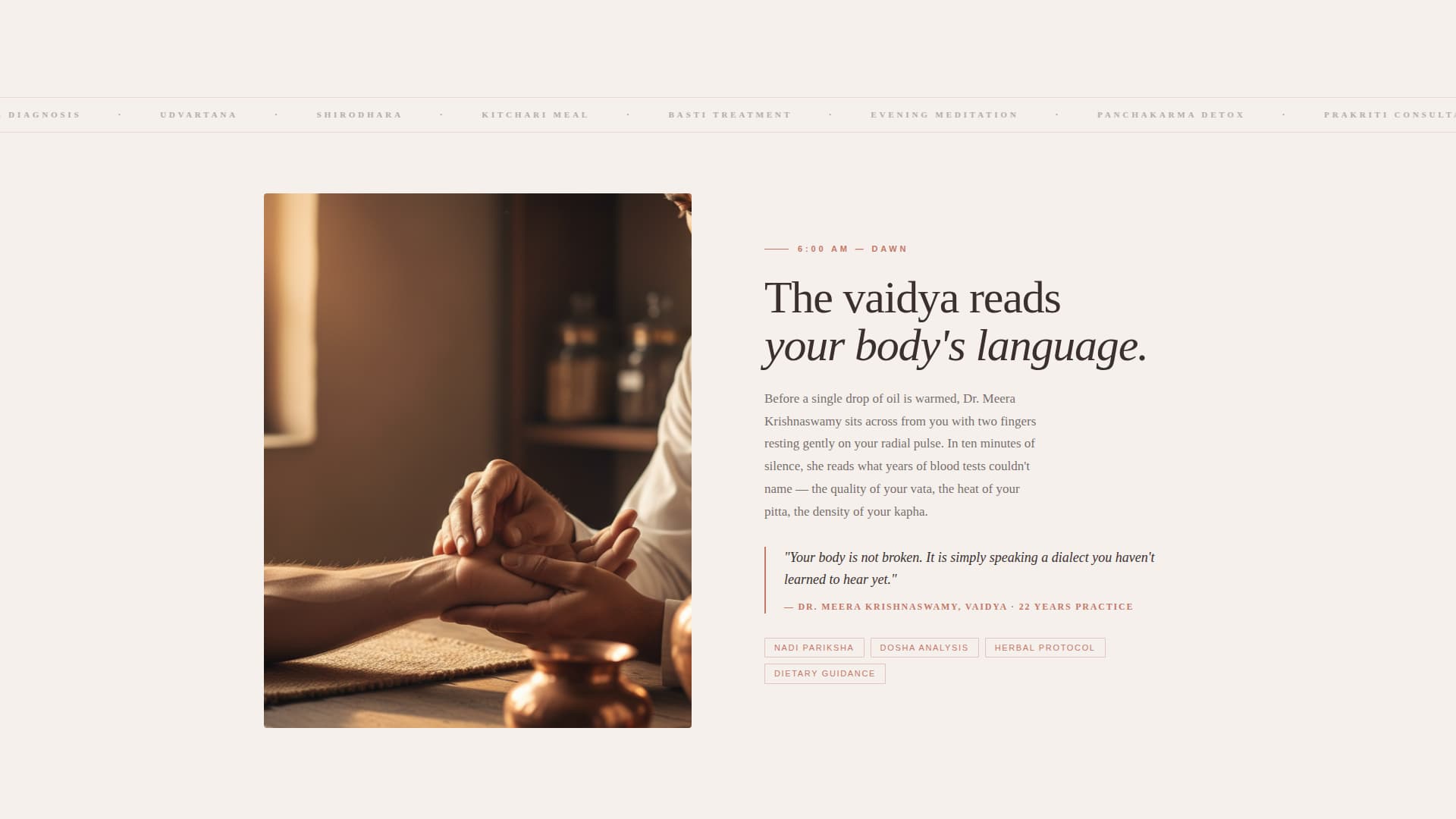 Abhyanga - Serene Ayurvedic Landing Page Template