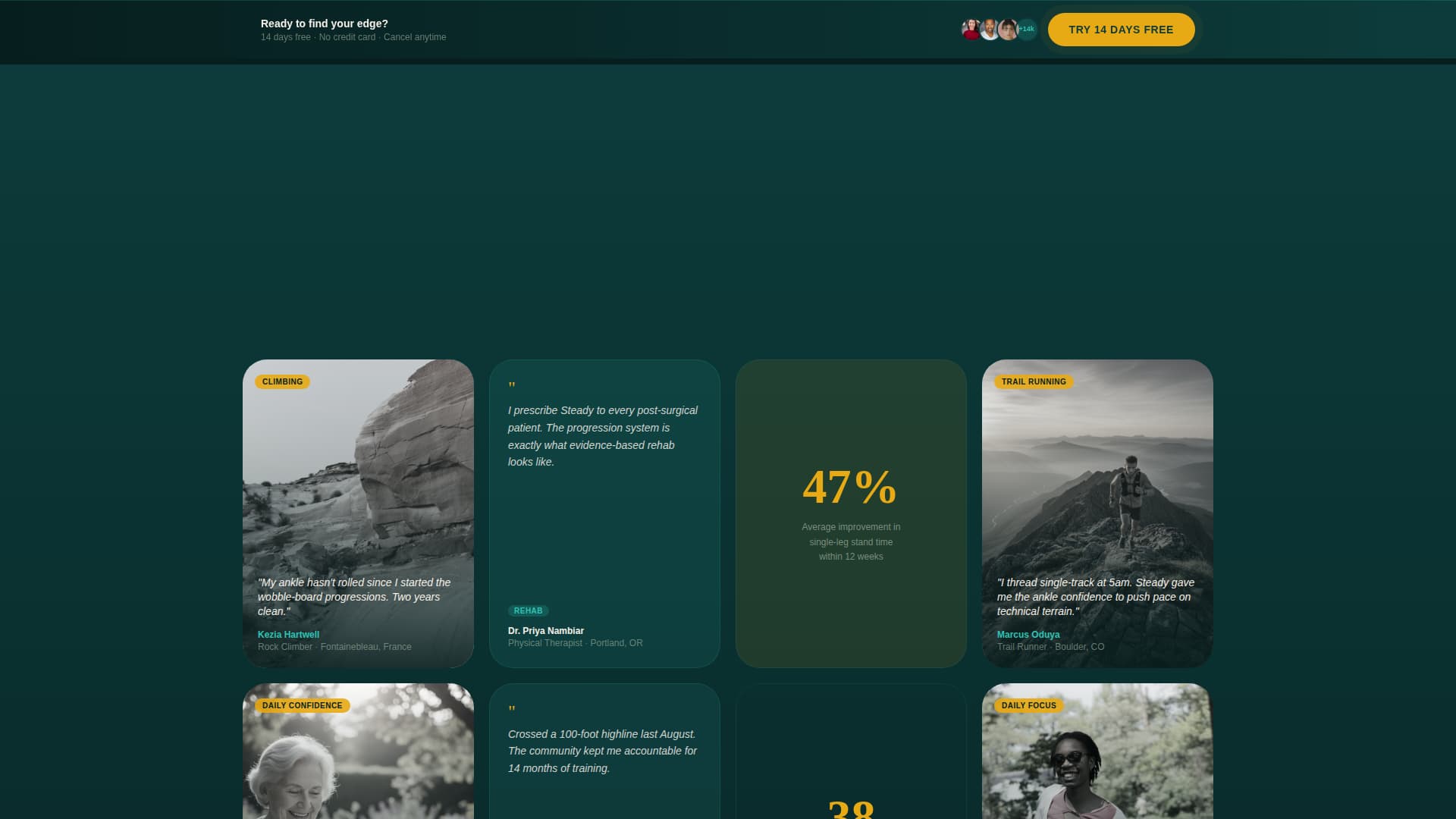 Steady - Grounded Stability Landing Page Template