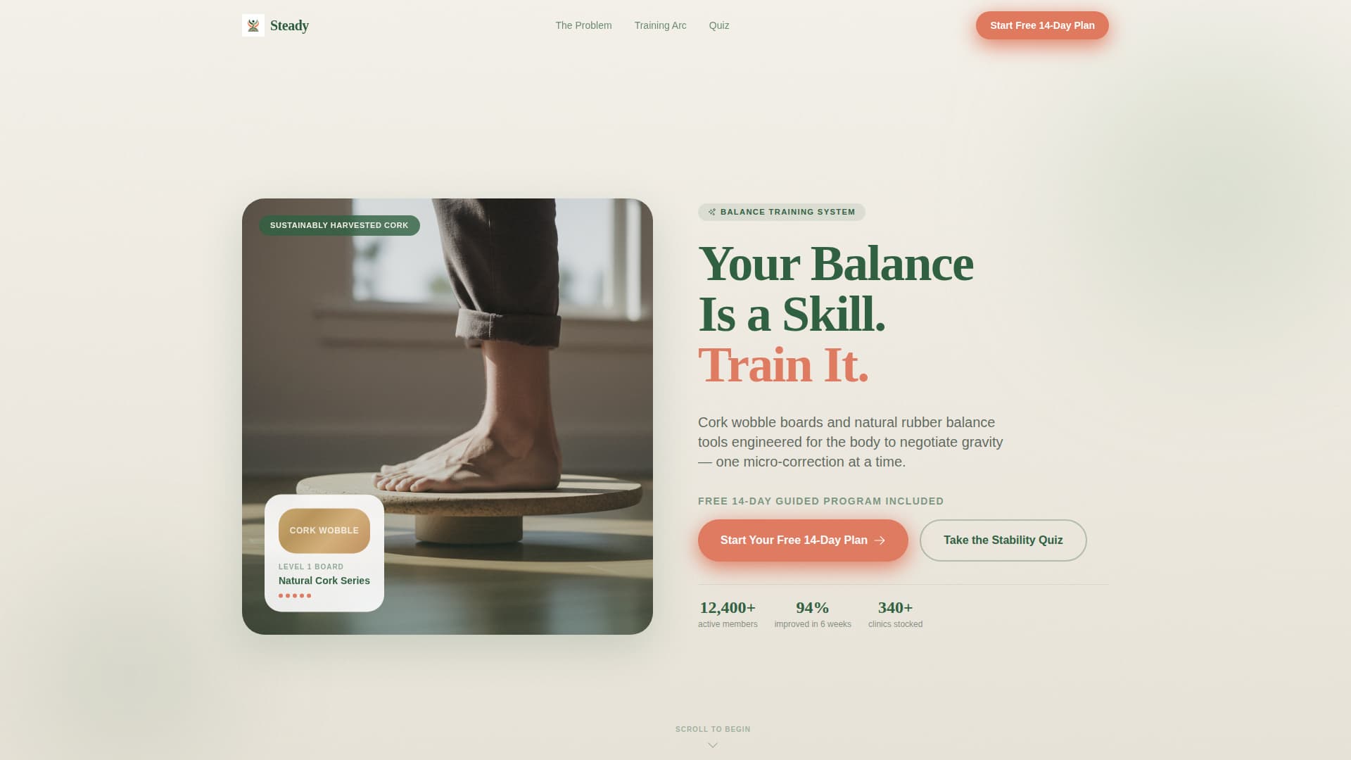 Steady - Progressive Balance Landing Page Template