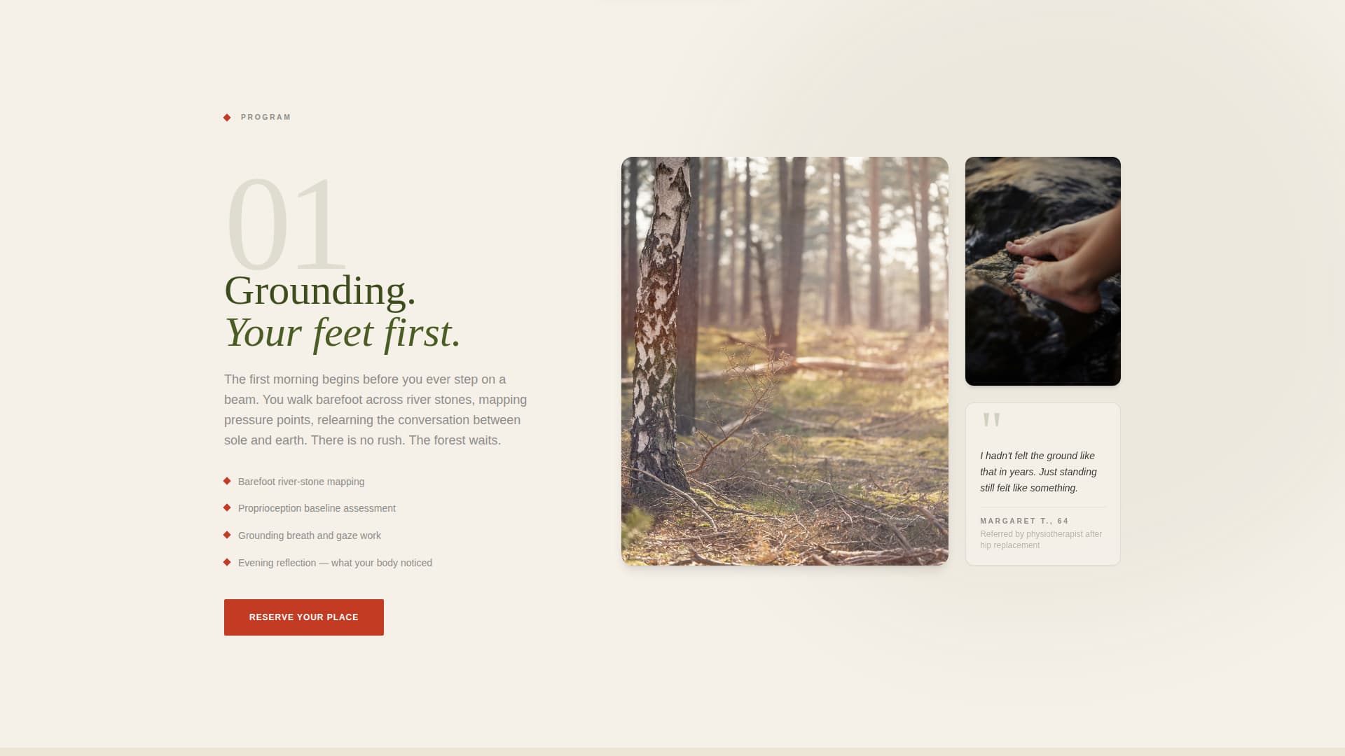 Stillpoint - Grounding Retreat Landing Page Template