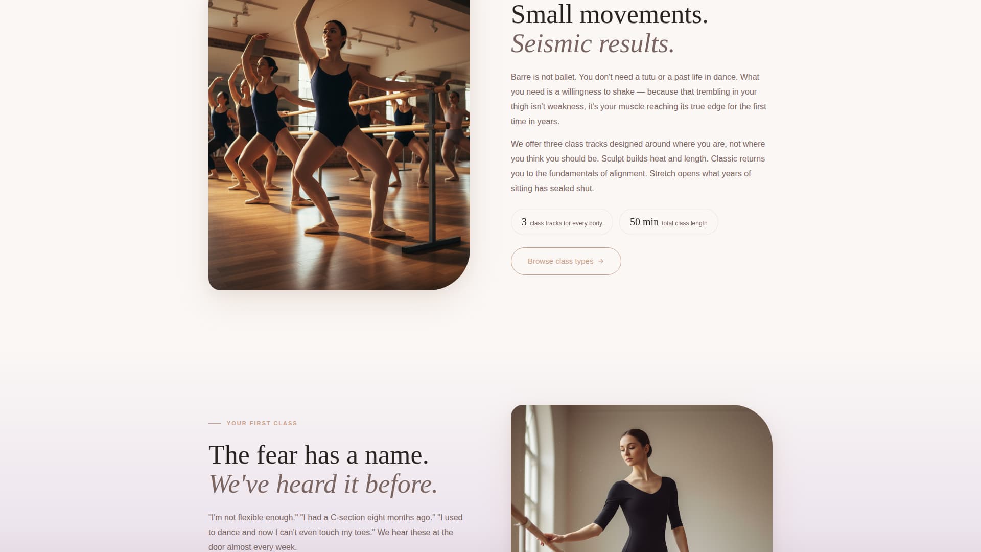 Barre - Graceful Studio Landing Page Template
