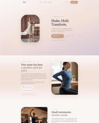 Barre Studio Website Template with Class Booking