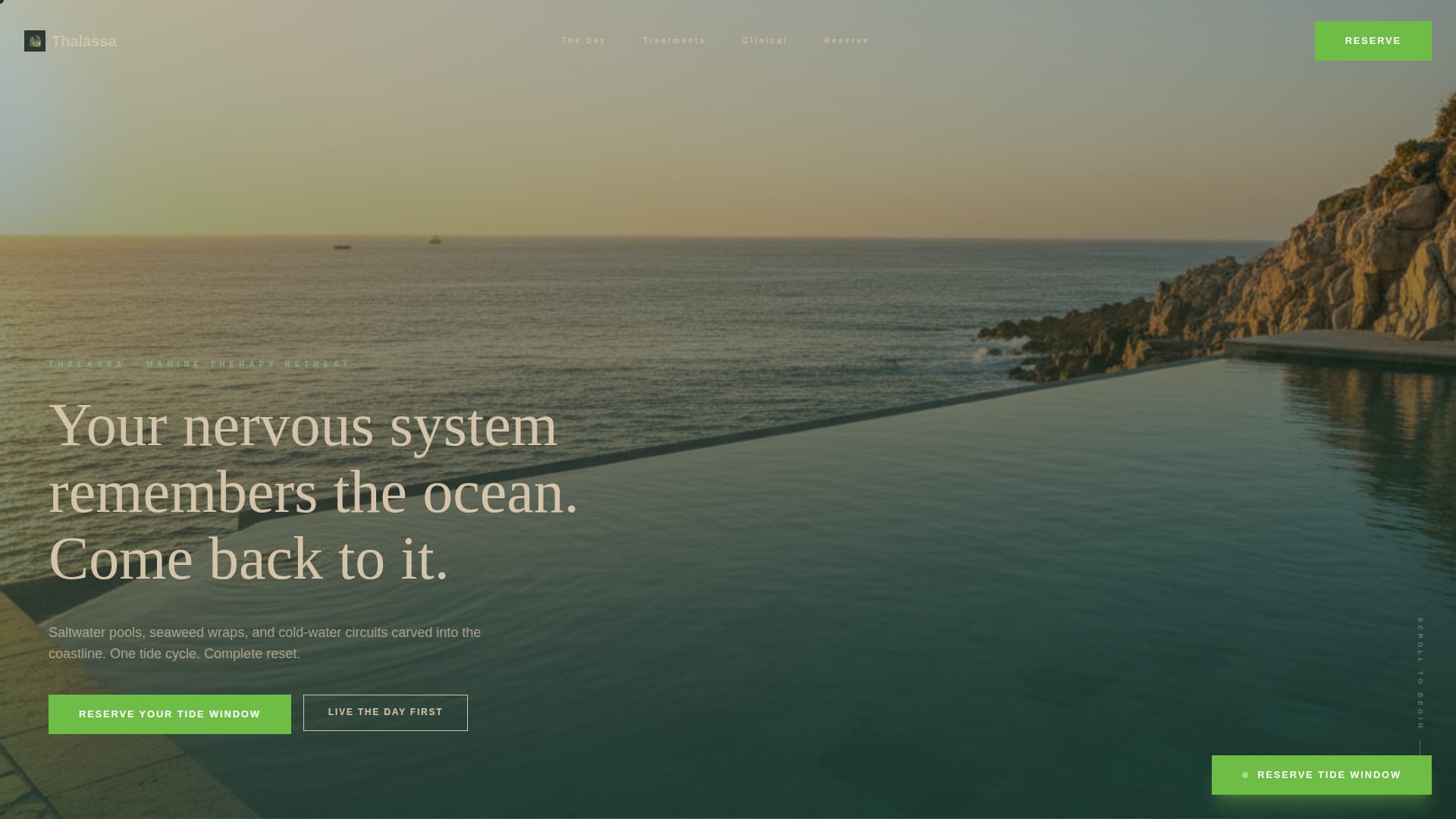 Thalassa - Immersive Thalassotherapy Landing Page Template