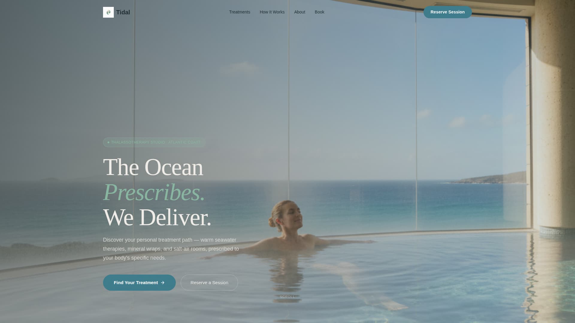 Tidal - Rejuvenating Thalassotherapy Landing Page Template