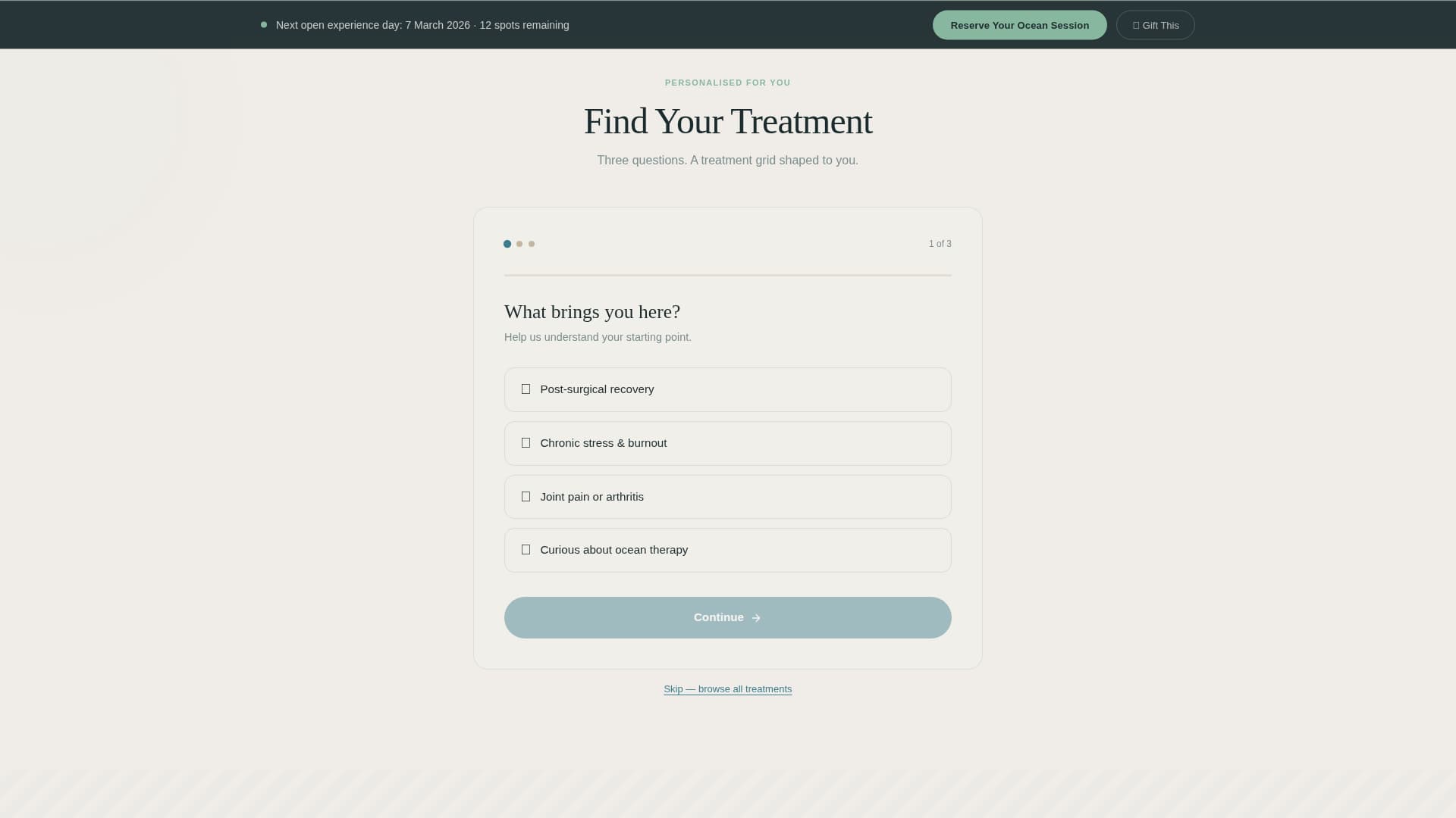 Tidal - Rejuvenating Thalassotherapy Landing Page Template