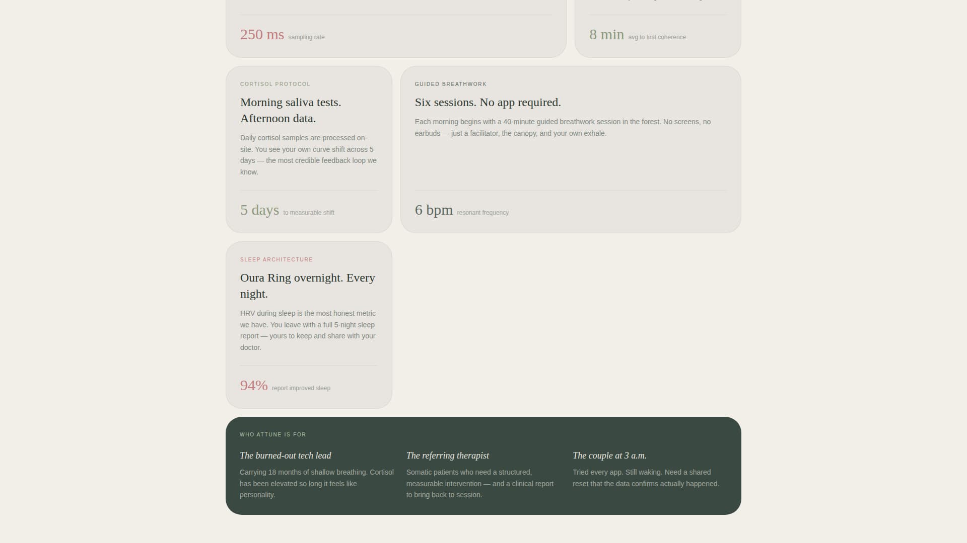 Attune - Restorative Biofeedback Landing Page Template