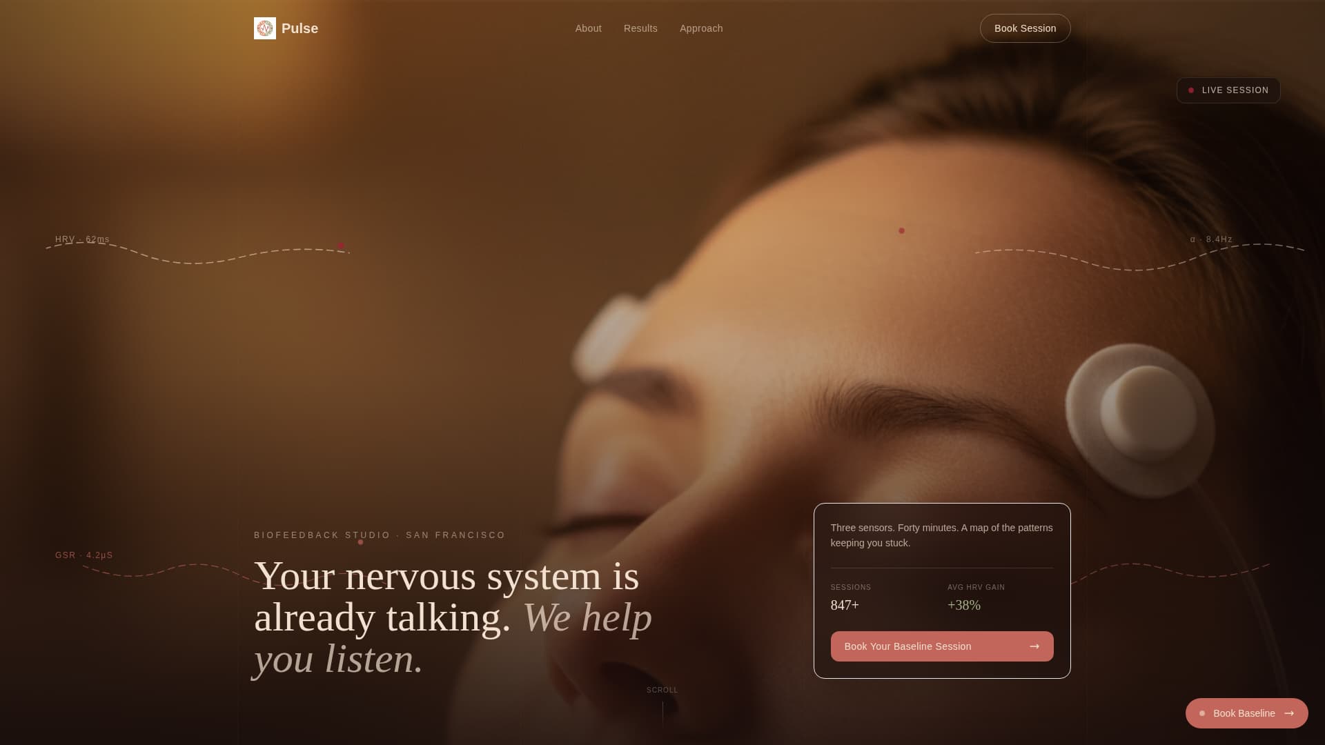 Pulse - Transformative Biofeedback Landing Page Template