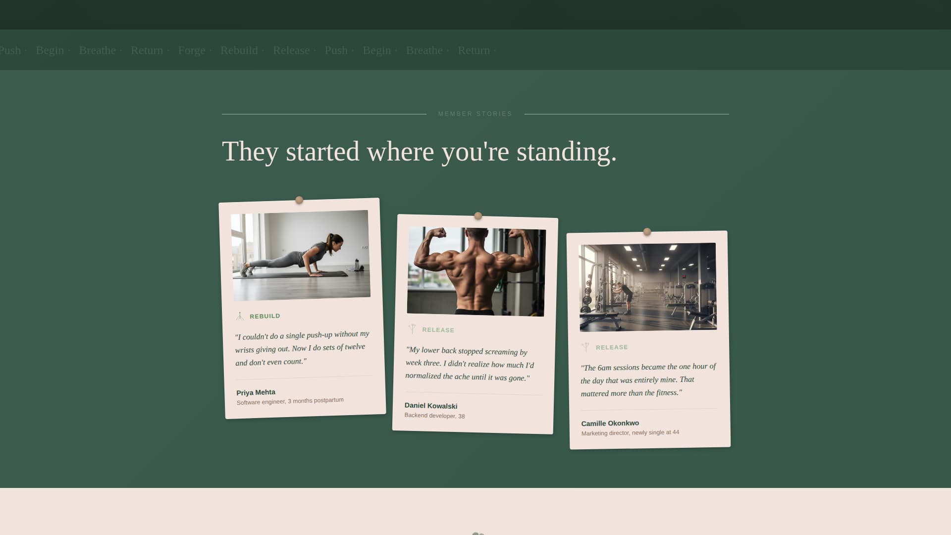 Forge - Healing Bootcamp Landing Page Template