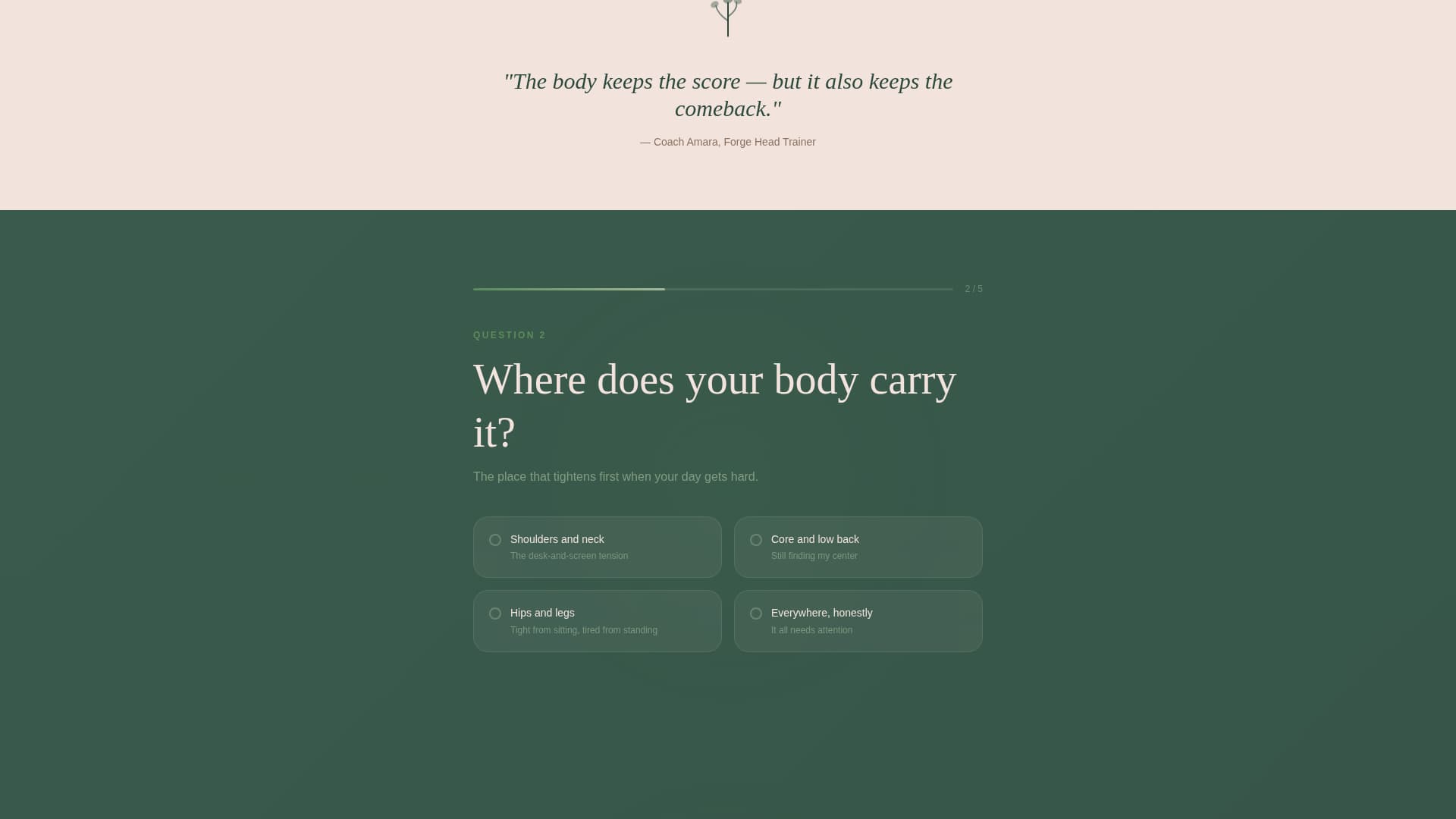 Forge - Healing Bootcamp Landing Page Template