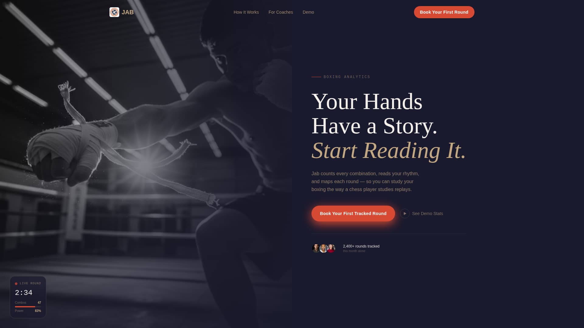 Jab - Immersive Boxing Landing Page Template