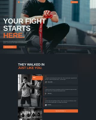 Boxing Gym Website Template with Hero Journey Scroll