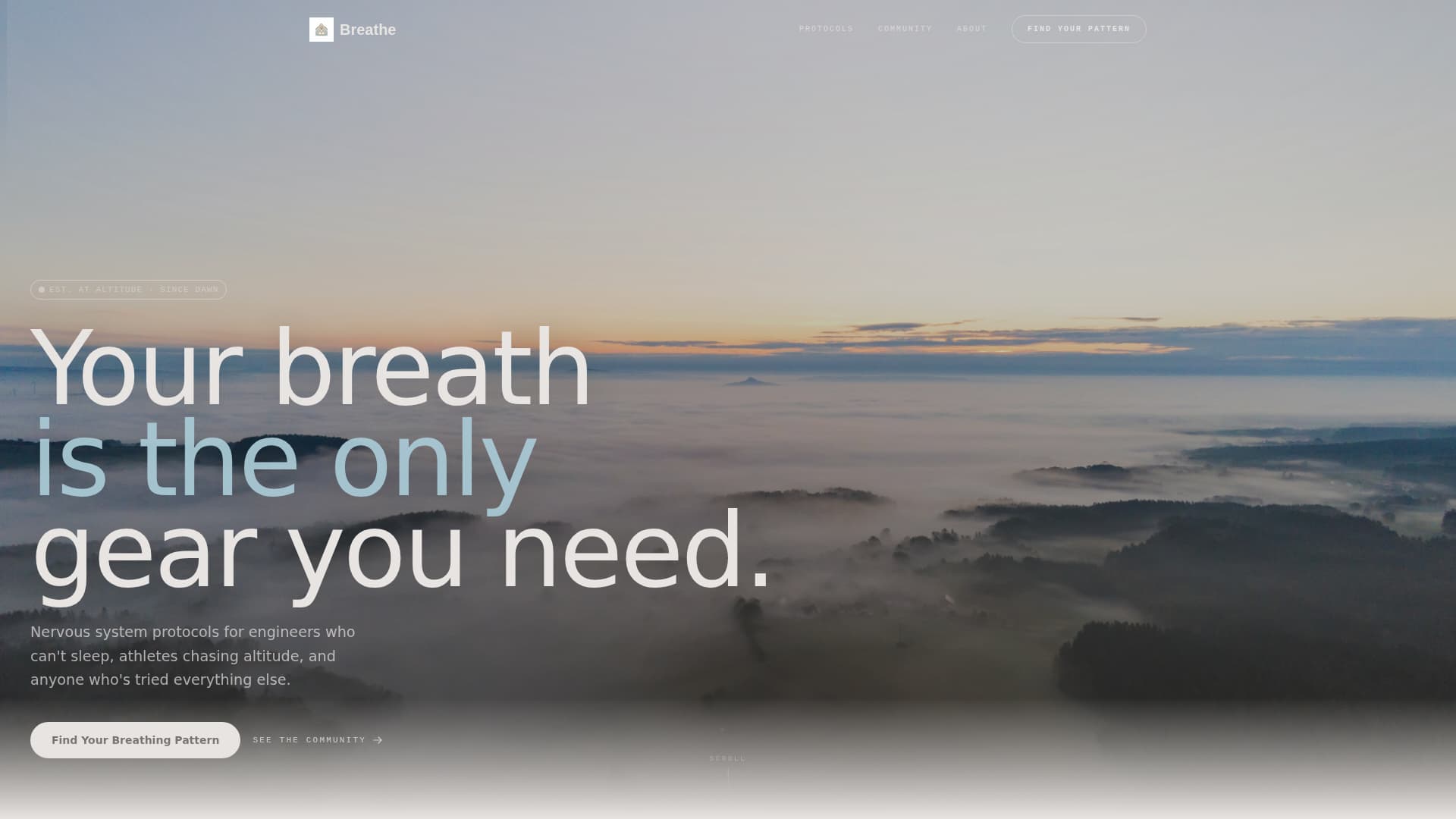 Breathe - Transformative Breathwork Landing Page Template