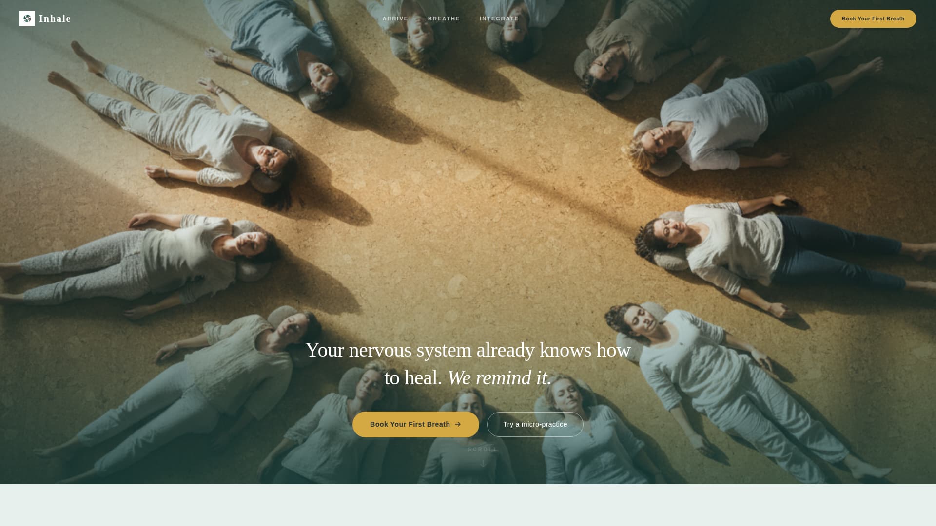 Inhale - Restorative Breathwork Landing Page Template